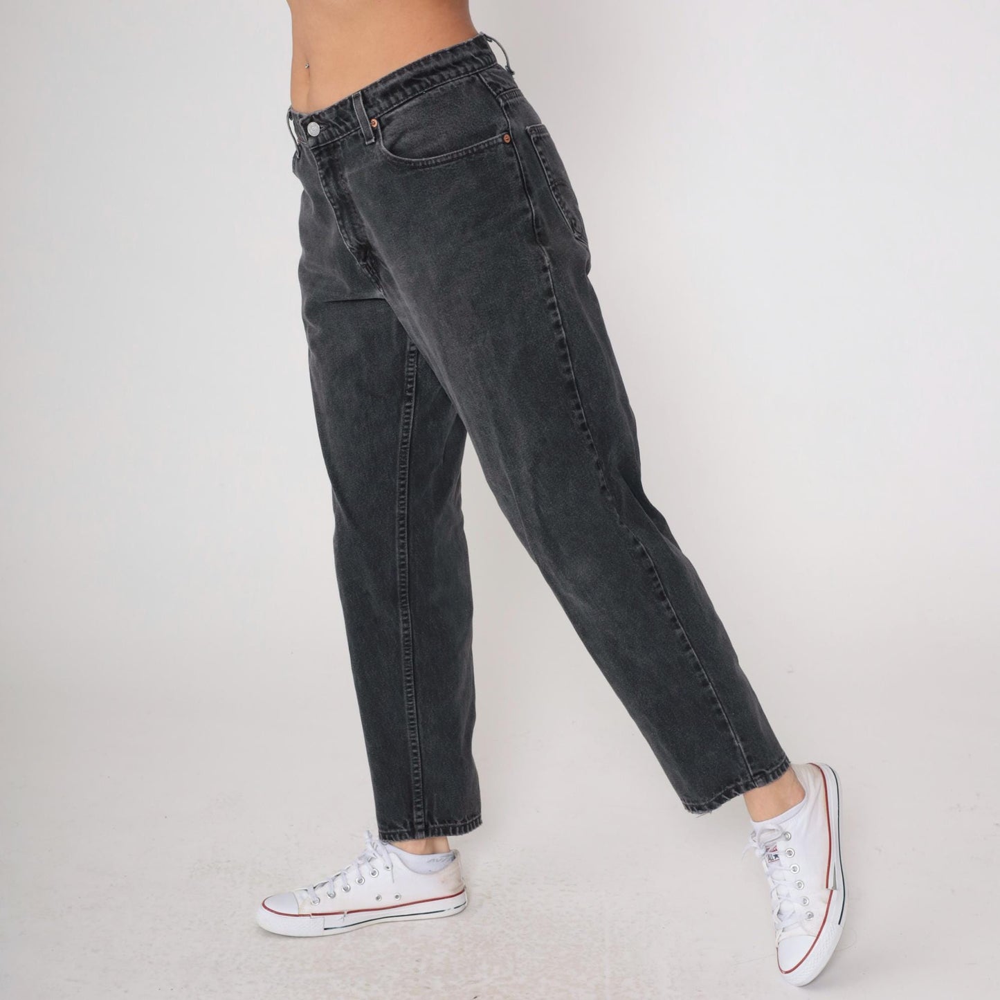 90s Levi's 560 Black Denim Jeans High Waist Relaxed Fit 32x30