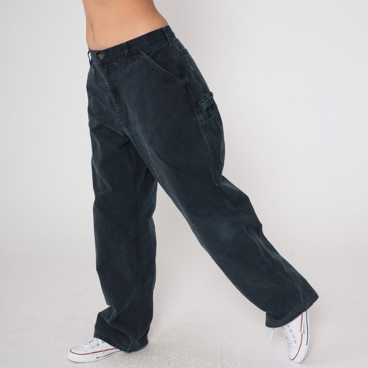 90s Carhartt Black Double Knee Work Pants 38x32 Denim Workwear Large