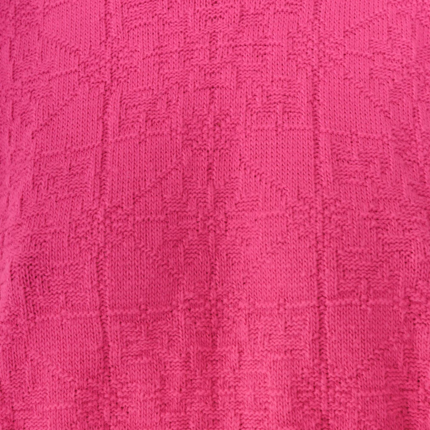 90s Hot Pink Mock Neck Sweater Textured Geometric Knit Medium M