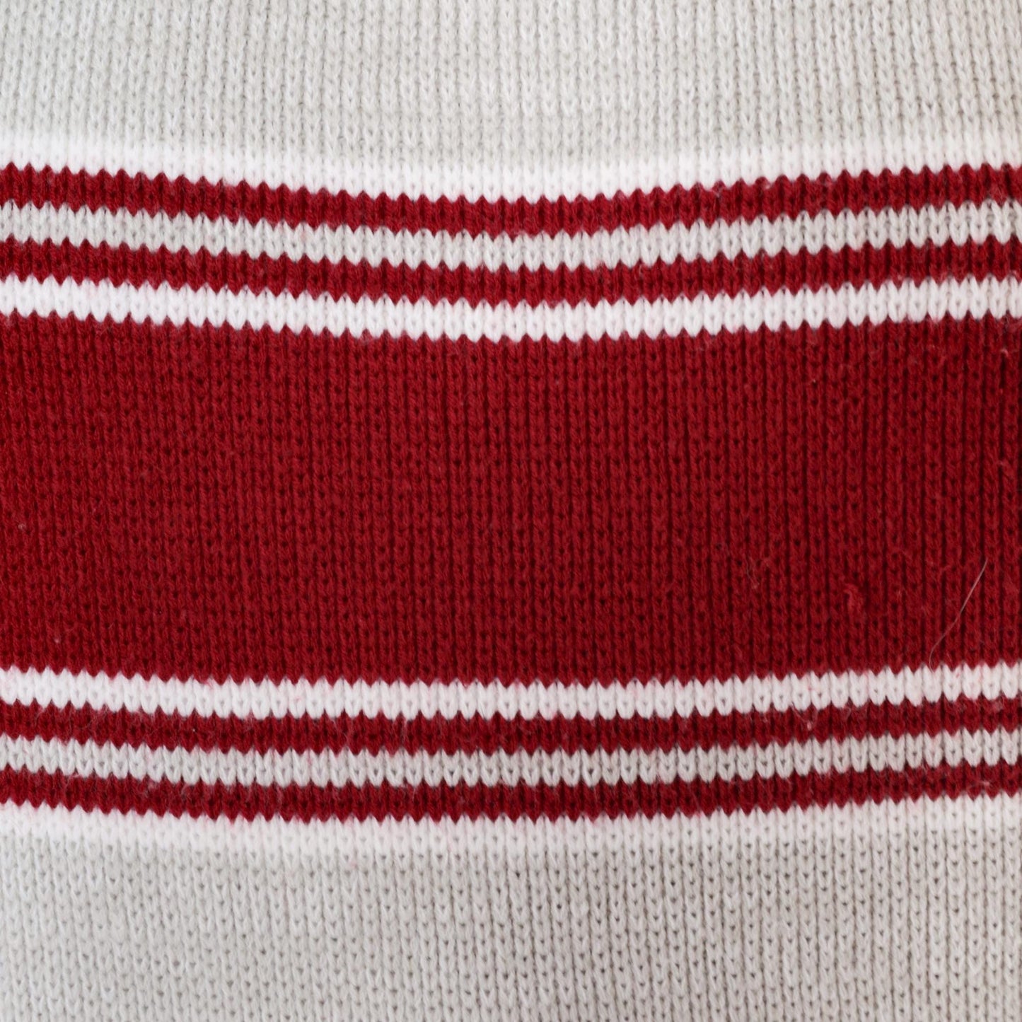 70s Craig Noble Mock Neck Sweater Red Grey Stripe Knit Medium