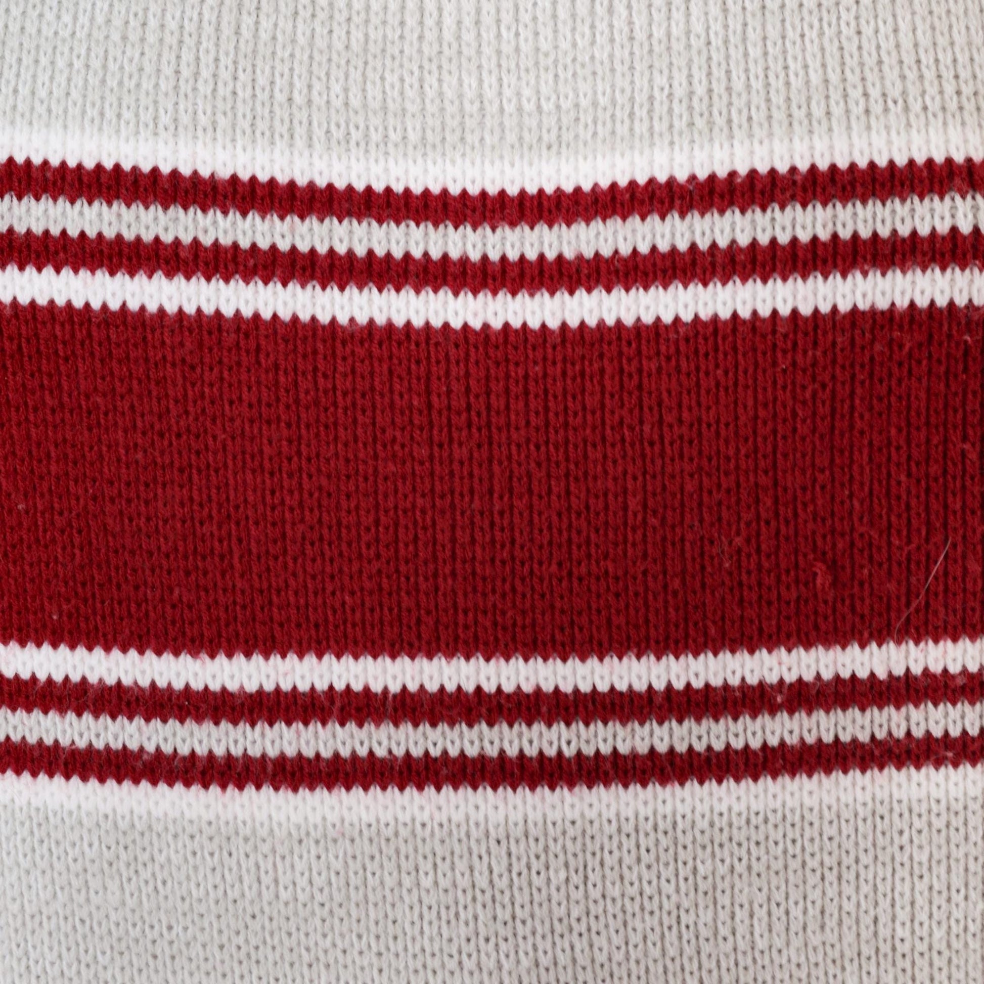 70s Craig Noble Mock Neck Sweater Red Grey Stripe Knit Medium