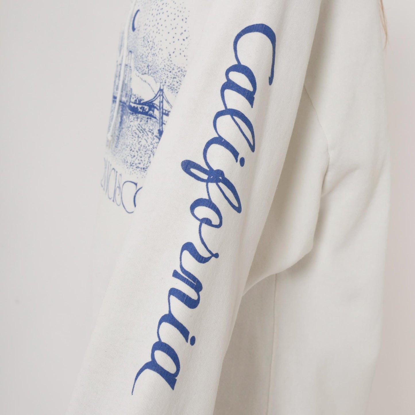 90s San Francisco Skyline Quarter-Zip Sweatshirt Cream Cotton Moon Bridge Medium