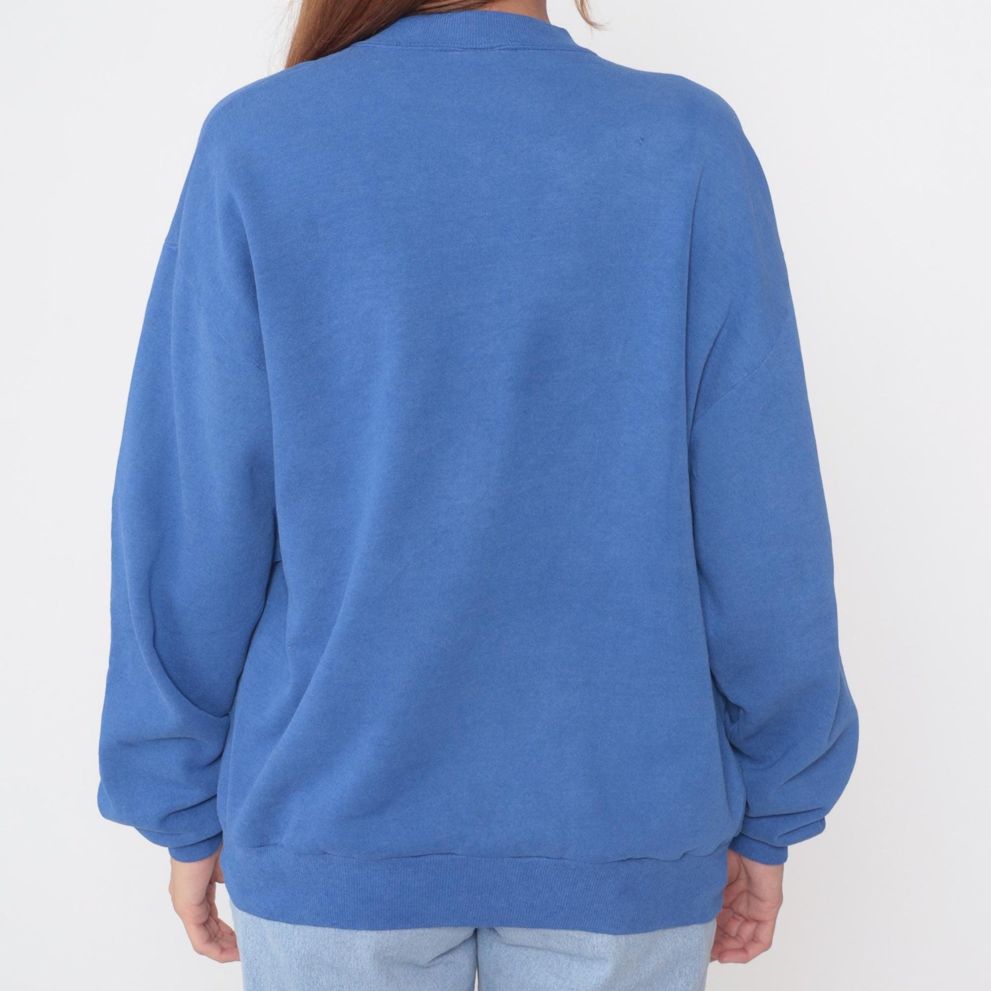 90s Jerzees Blue Crewneck Sweatshirt Cotton Pullover Large L