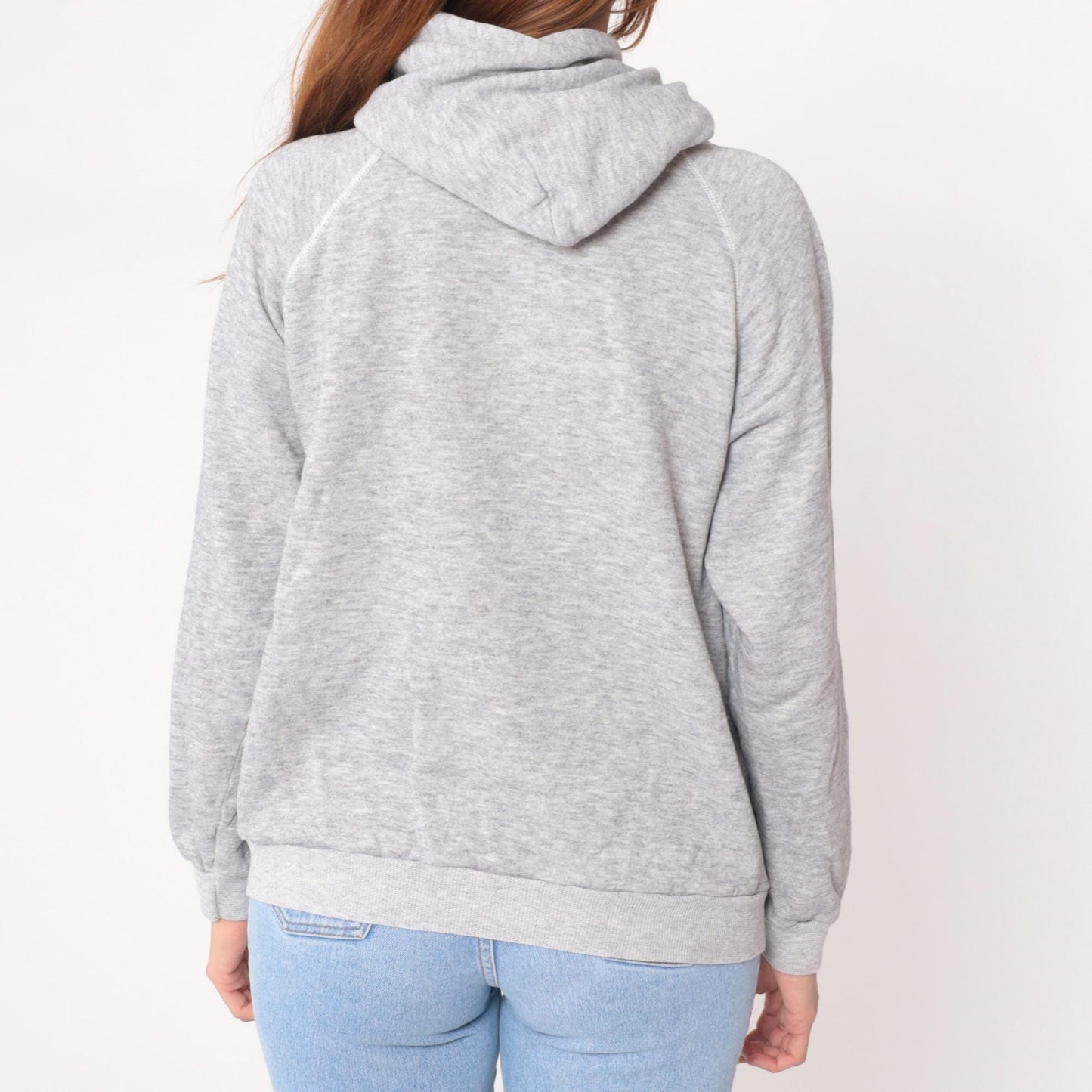 90s Superior Shores Hoodie Grey Cotton Graphic Pullover Kangaroo Pocket Large L