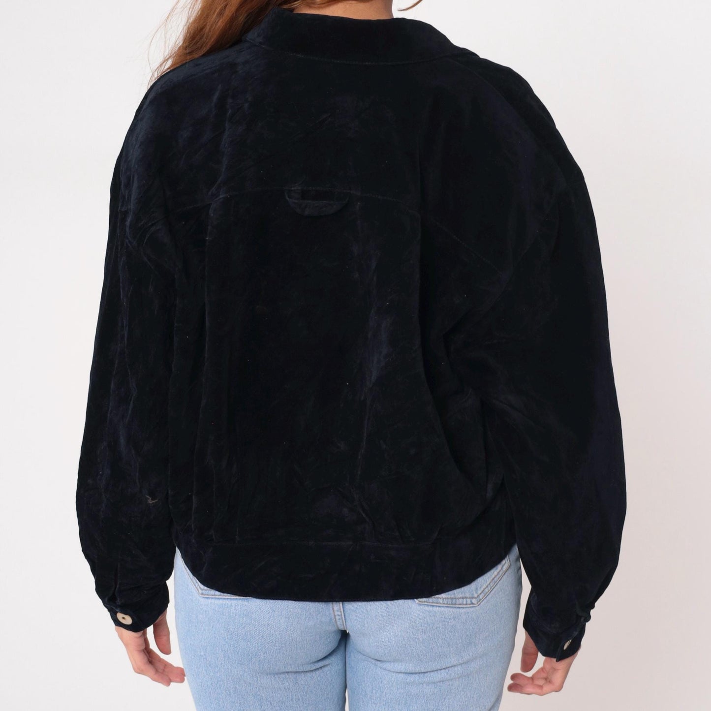 90s Evan Picone Black Velvet Cardigan Embroidered Gold Red Pink Medium M