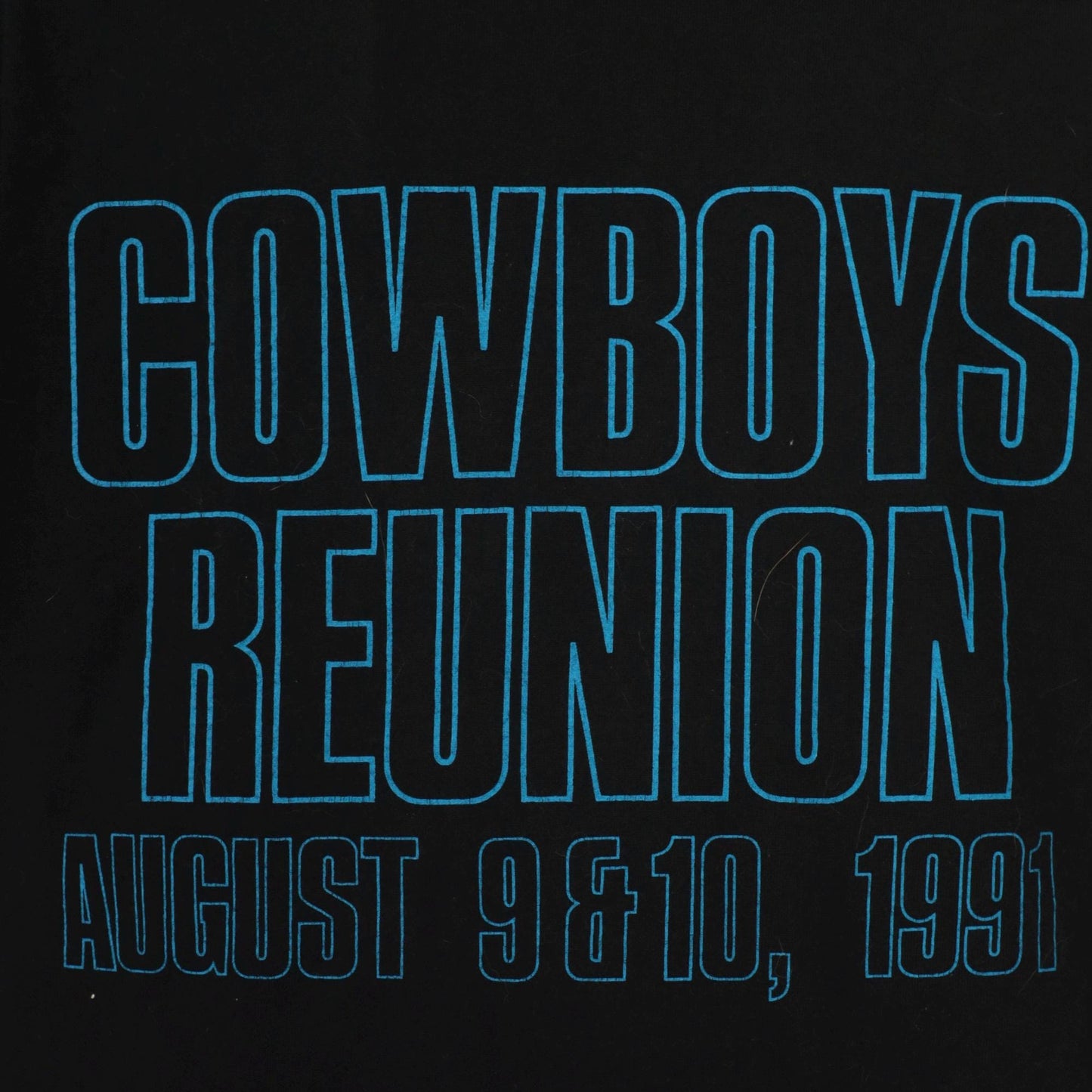 1991 Cowboys Reunion Event T-Shirt Black Graphic Cotton Large L
