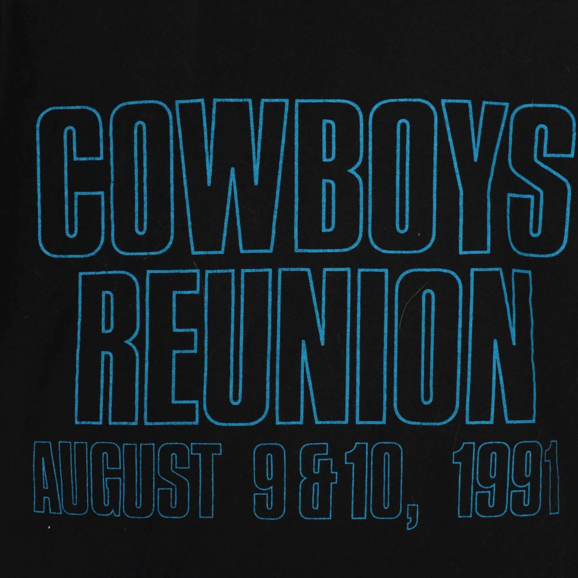 1991 Cowboys Reunion Event T-Shirt Black Graphic Cotton Large L