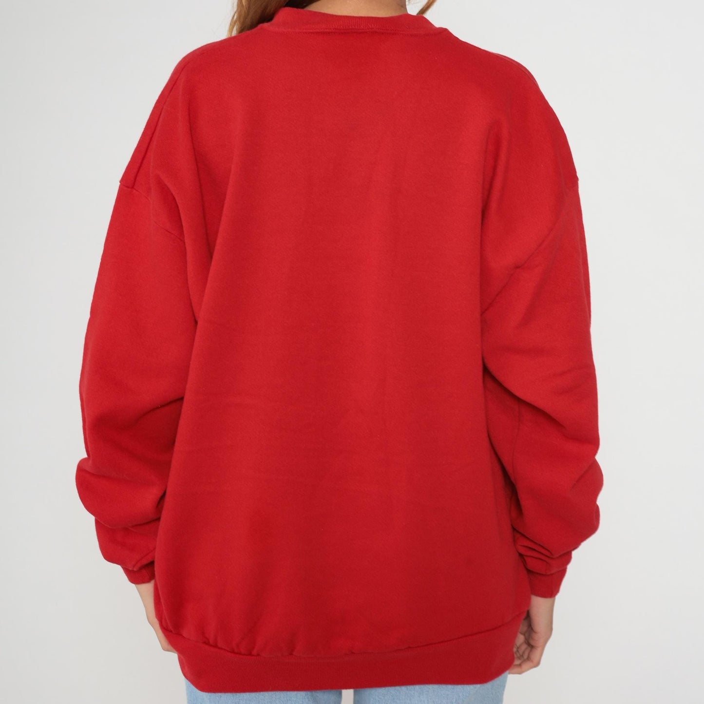 90s Jerzees Red Sweatshirt Plus Size XXL Crew Neck Cotton Pullover