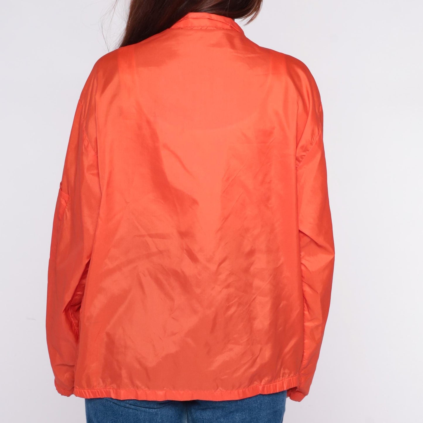 70s Swingster Orange Windbreaker Jacket Racing Stripes Medium