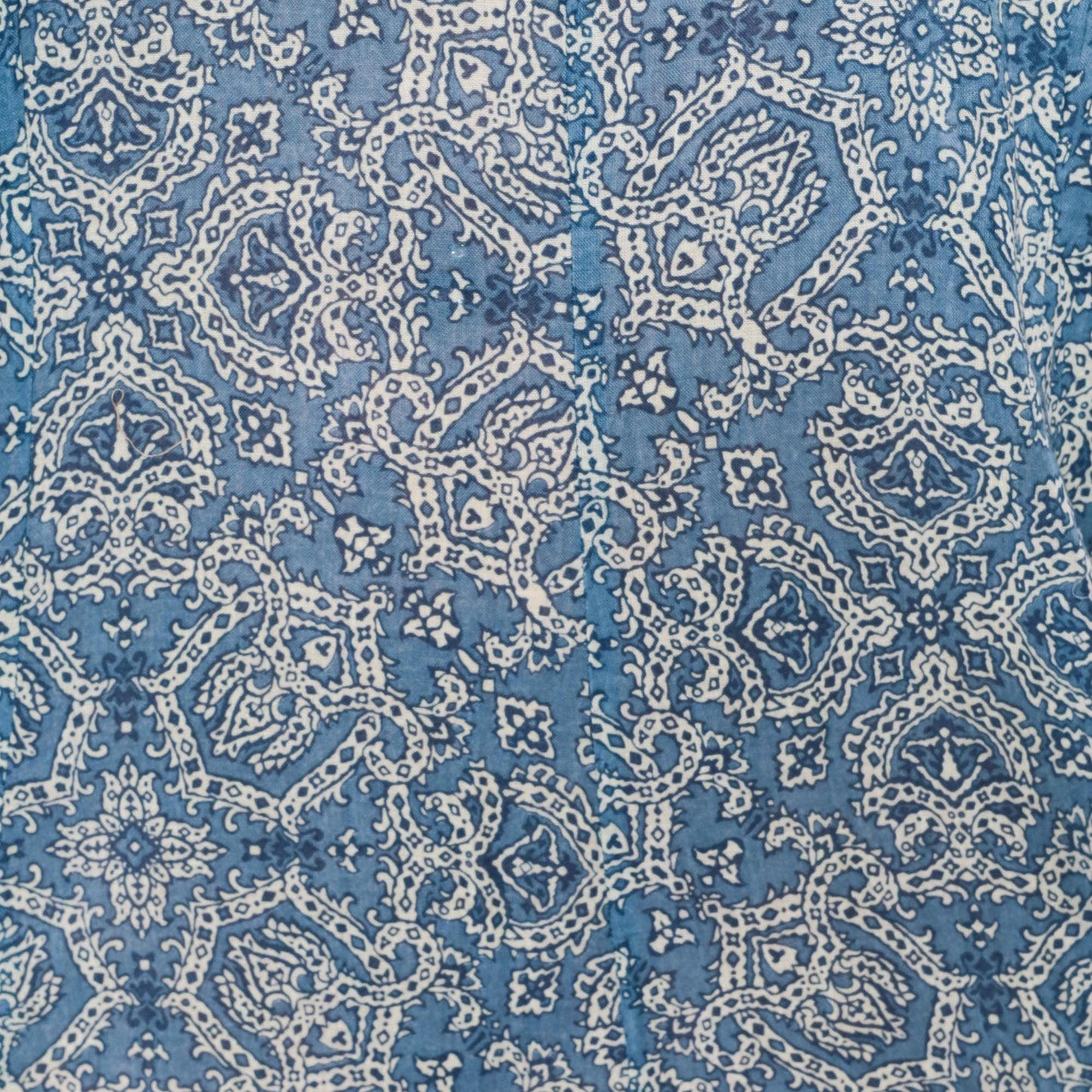 Y2K Coldwater Creek Blue Paisley Maxi Dress Plus Size Cotton V-Neck Sleeveless Extra Extra Large XXL