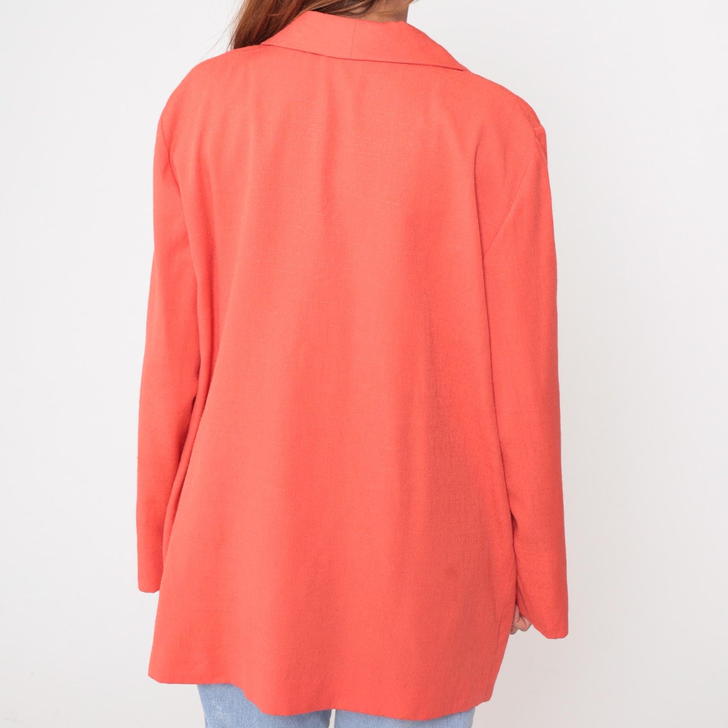 90s Coral Blazer Two-Button Notched Lapel Power Suit Jacket Extra Large XXL