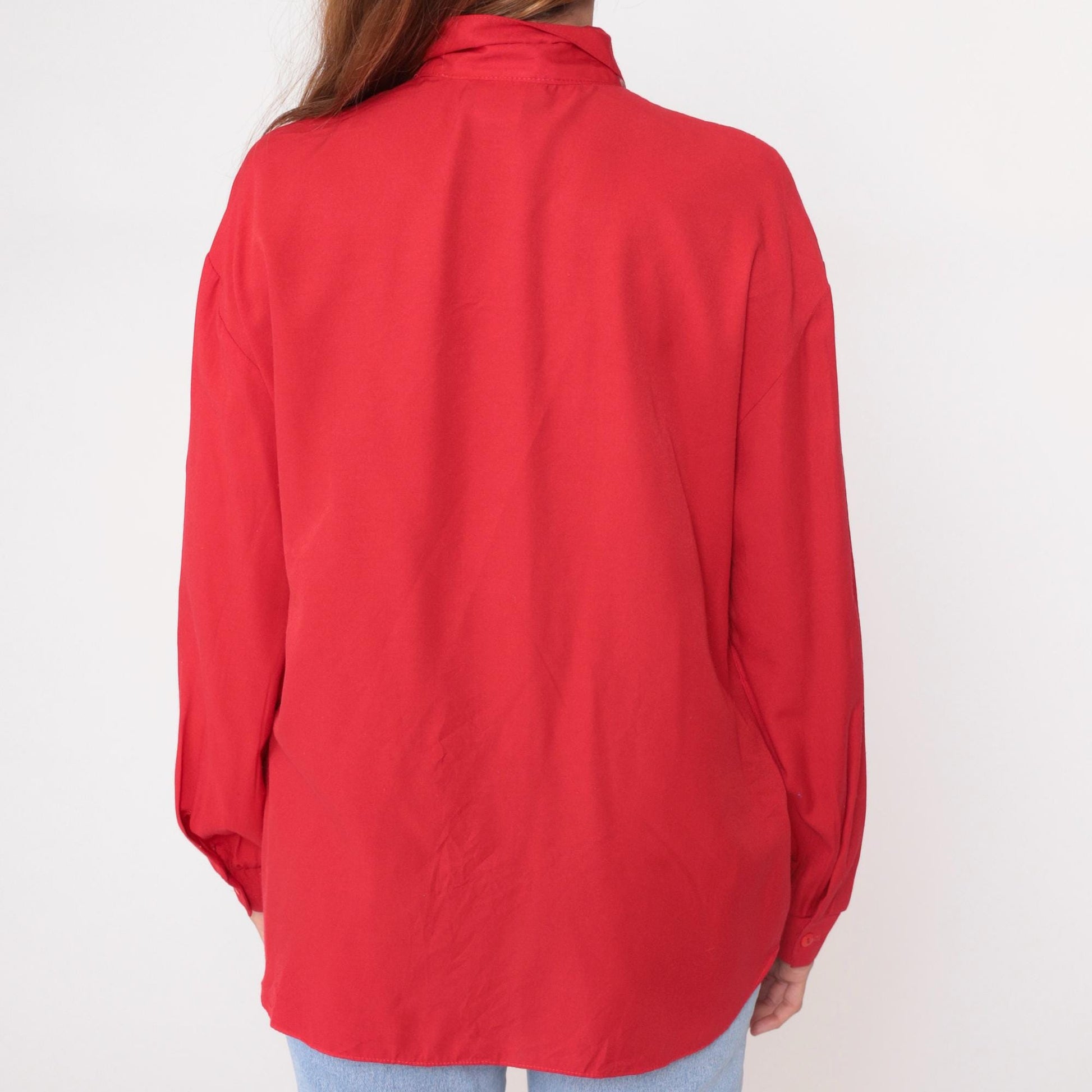 90s Jessica Stevens Coral Red Button-Up Shirt Pearl Snaps Medium M