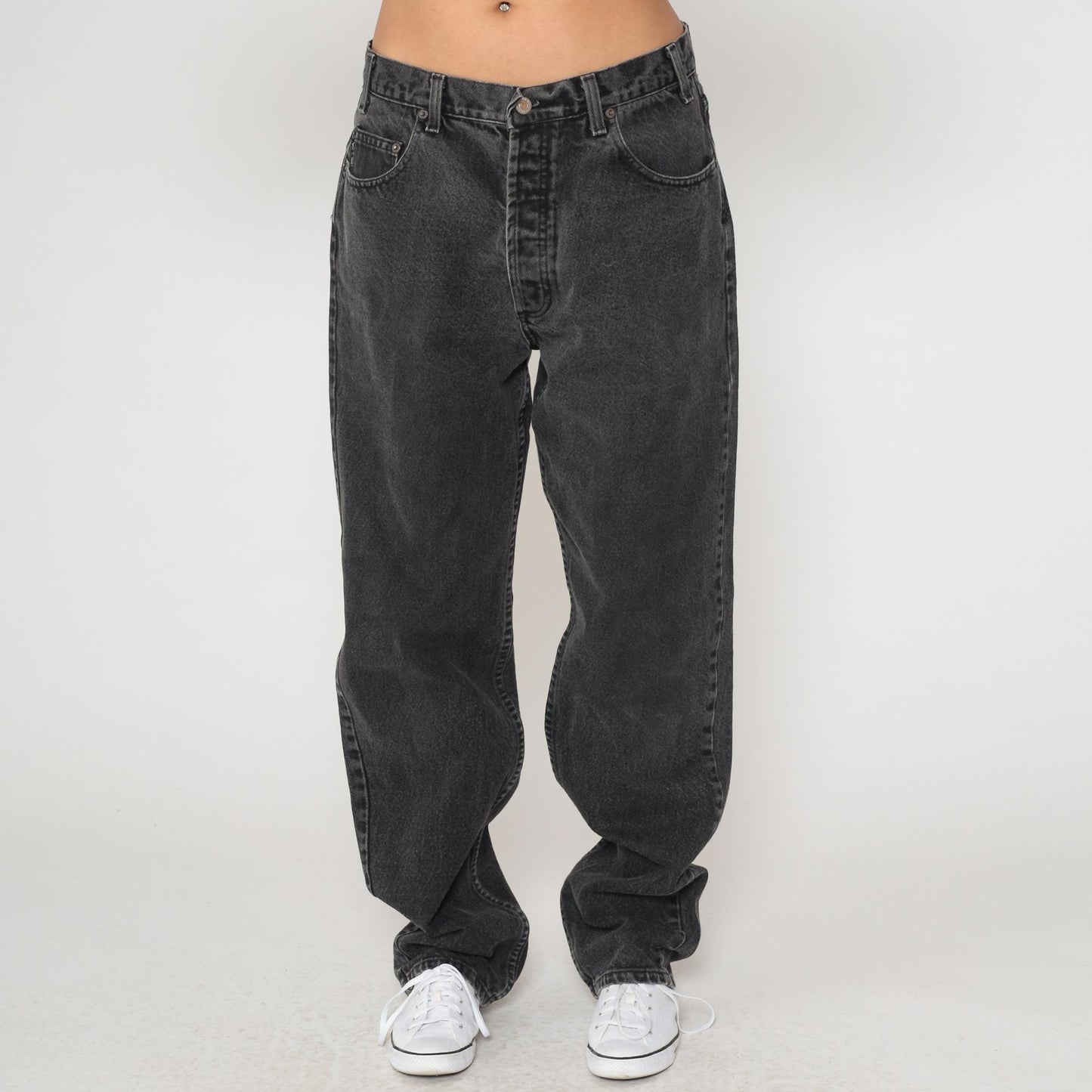 90s Armani Exchange Black Straight Leg Jeans Cotton Men's 34 Waist