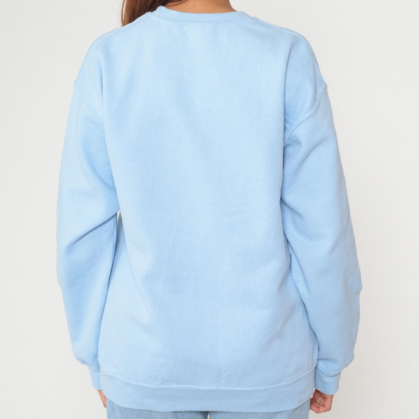 90s Light Blue Floral Sweatshirt Daisy Butterfly Covered Bridge Medium M