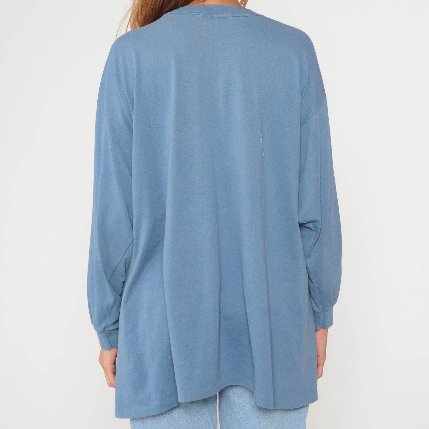 90s Roamans Slate Blue Long Sleeve Work Shirt Chest Pocket Tunic Extra Large XL