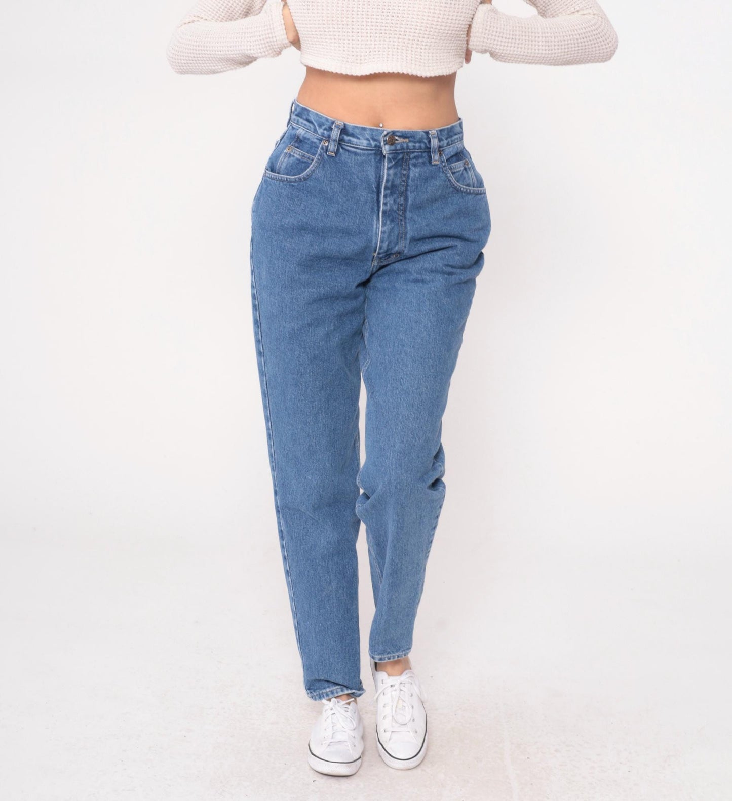 90s Gloria Vanderbilt High Waisted Straight Leg Jeans Medium Wash Blue Medium