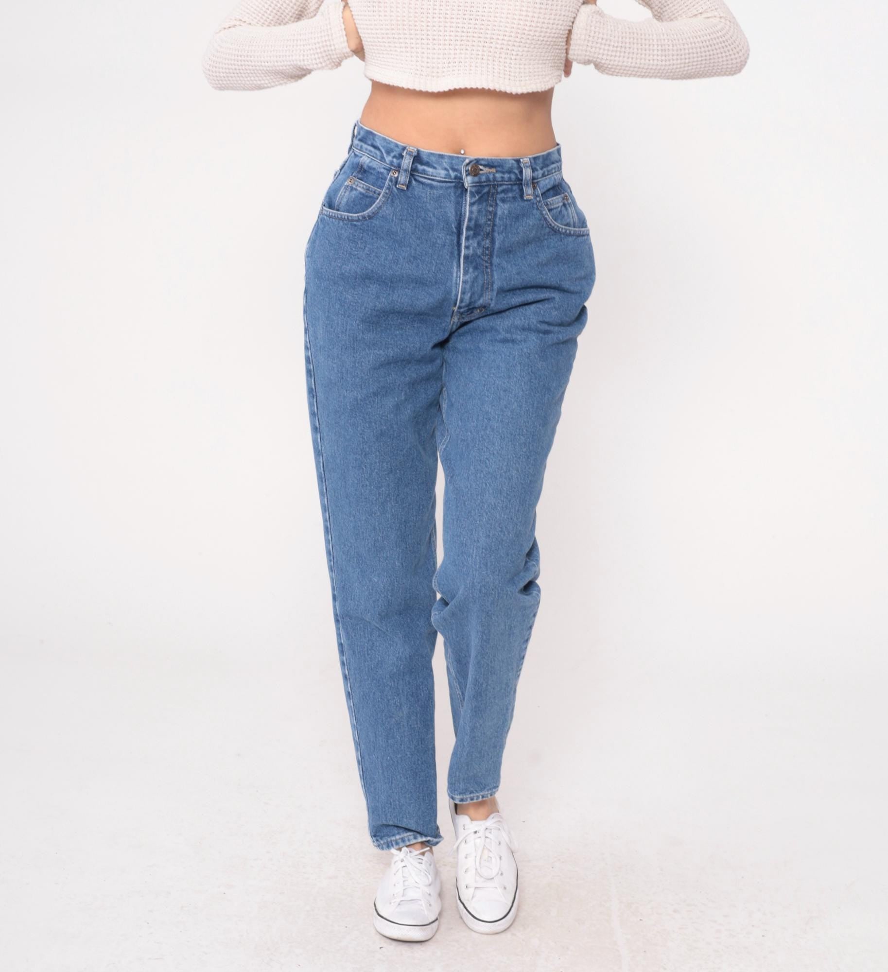 90s Gloria Vanderbilt High Waisted Straight Leg Jeans Medium Wash Blue Medium