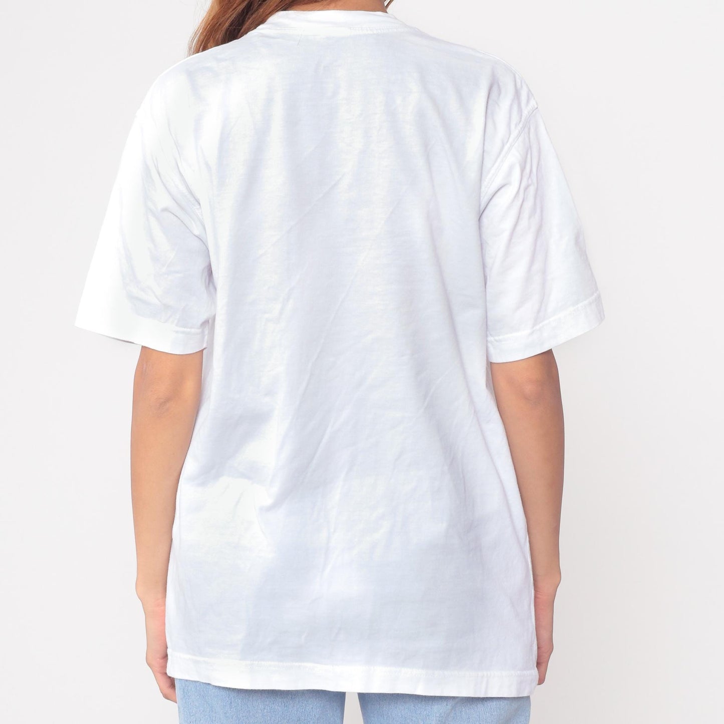Y2K Petra Camel Graphic T-Shirt White Cotton Arabic Text Tourist Souvenir Large L