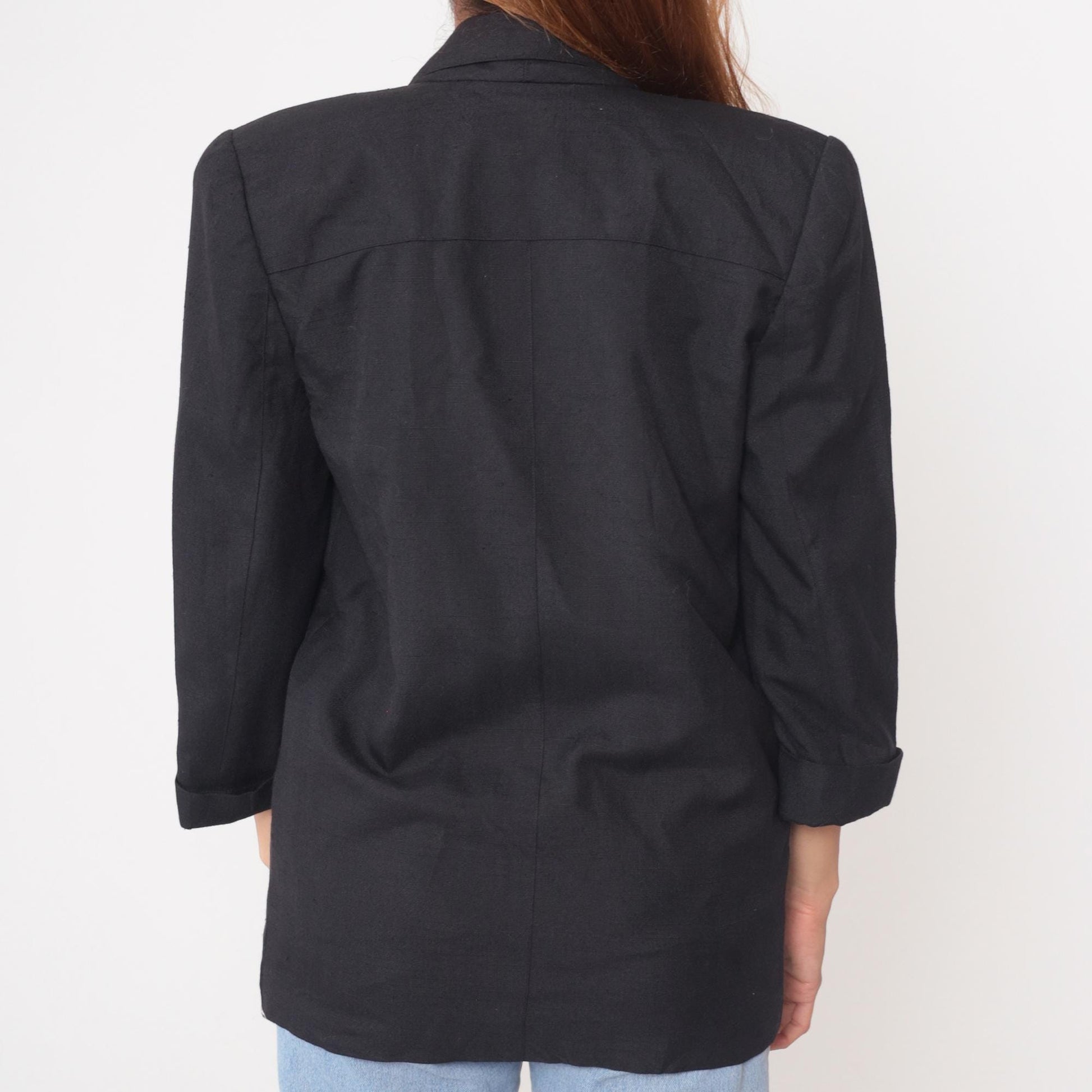 90s SK Company Black Blazer Two-Button Notched Lapel Medium