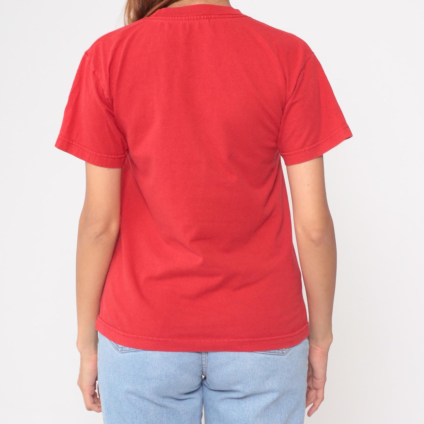Y2K Hula Champ Hawaii Red Graphic T-Shirt Cotton Crew Neck Small S
