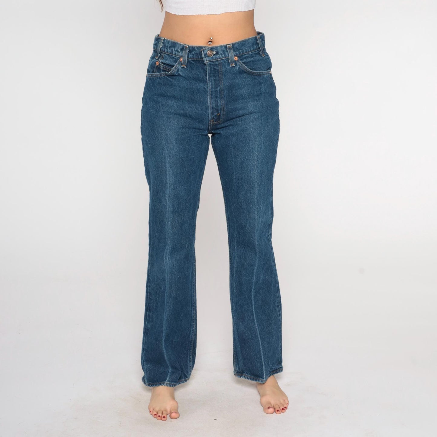 80s Levi's High Rise Straight Leg Jeans Blue Denim 32x32 Medium