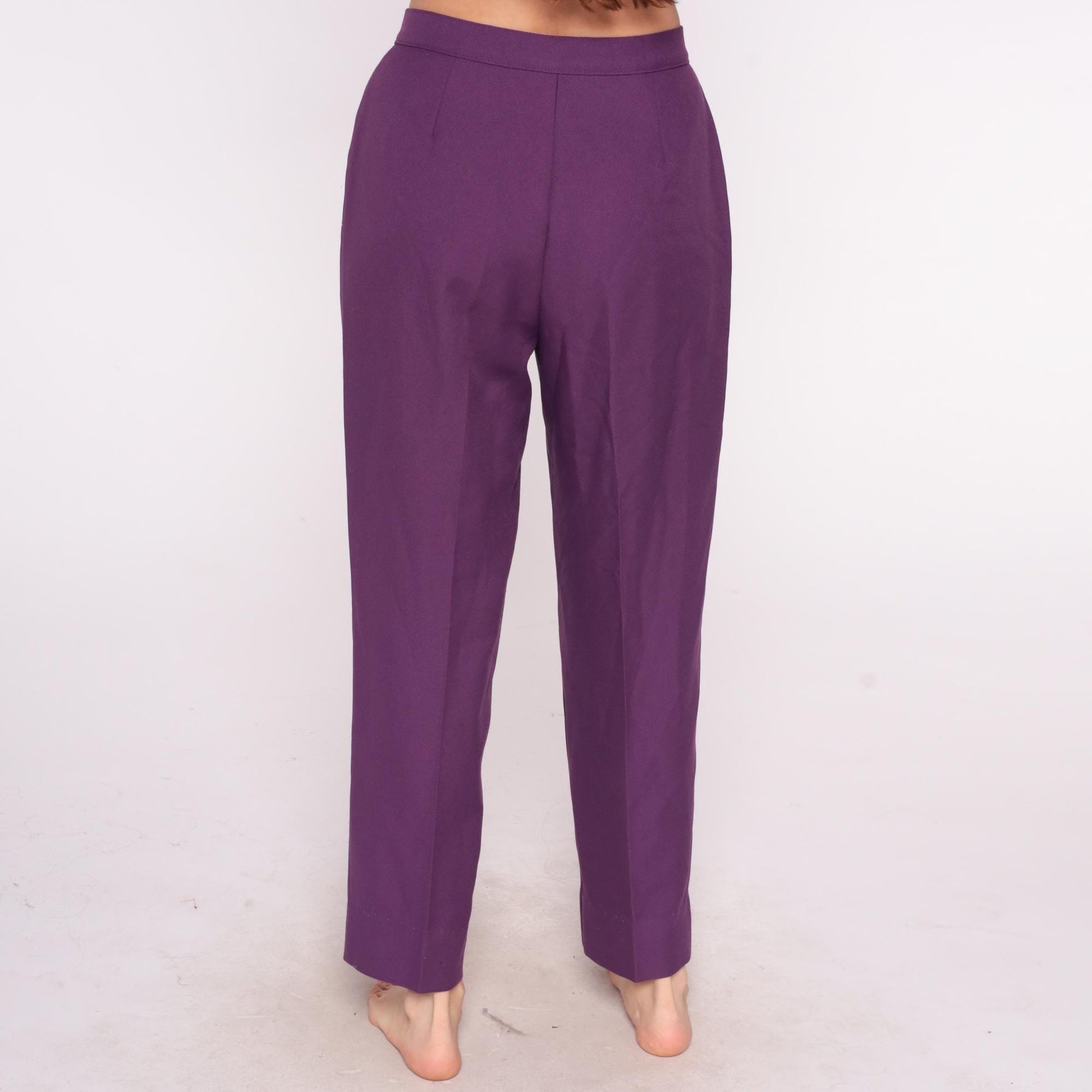 70s Levi's Bend Over Purple High Waisted Trousers Straight Leg Medium M