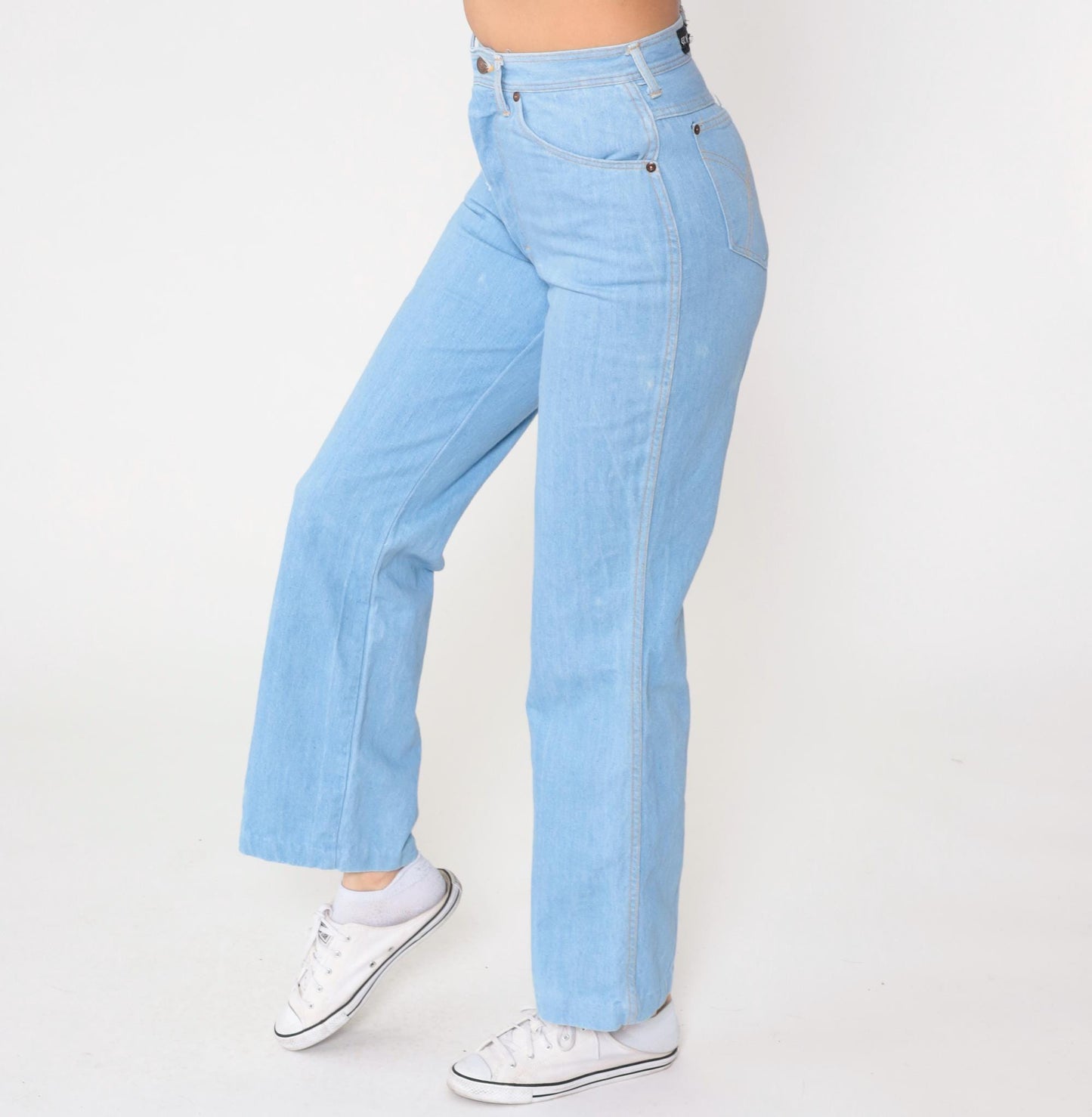 80s Funny Girl Light Wash High-Waisted Straight Leg Jeans Small S