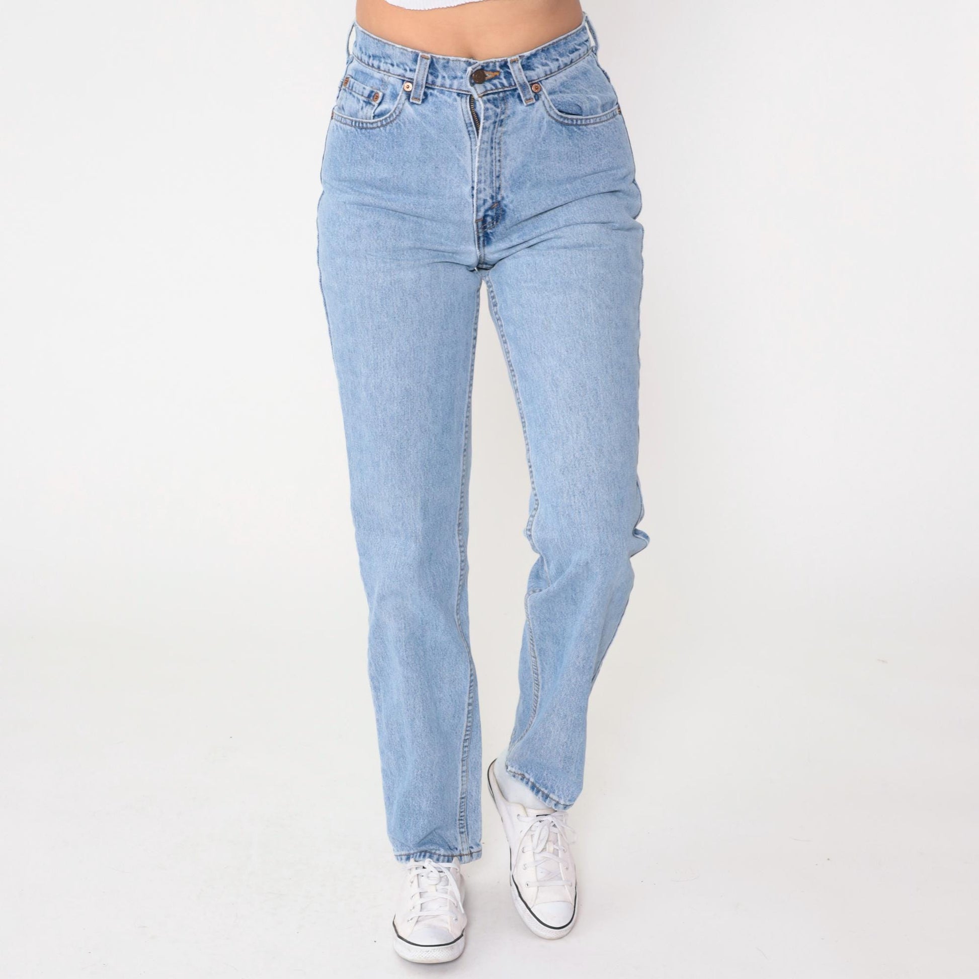 Levi's 521 90s Light Wash High Waisted Straight Leg Jeans Medium