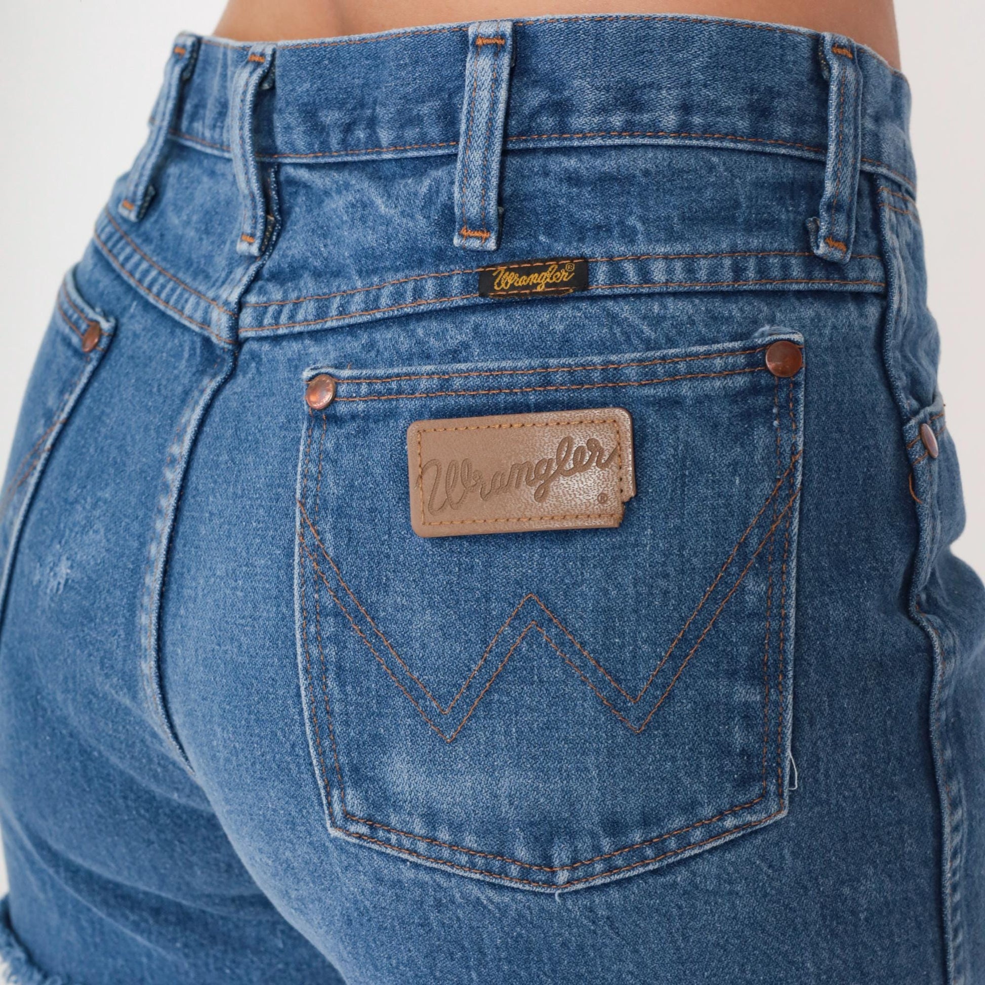 Wrangler 90s High Waisted Denim Cutoff Shorts Light Wash Cotton Large L