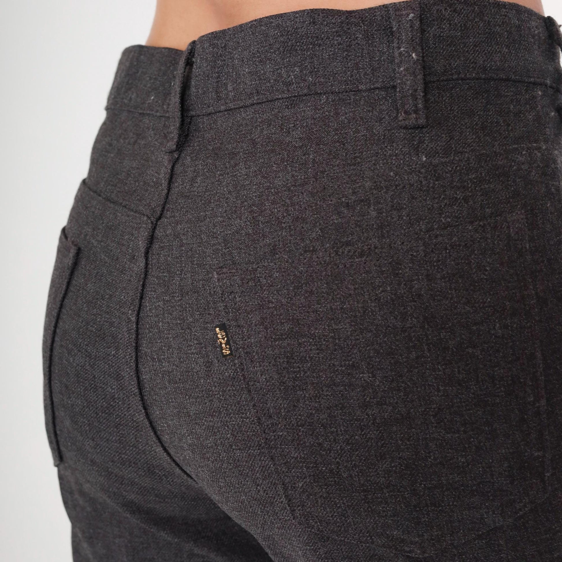 70s Levi's Charcoal Grey Straight Leg Trousers Men's W34 L29