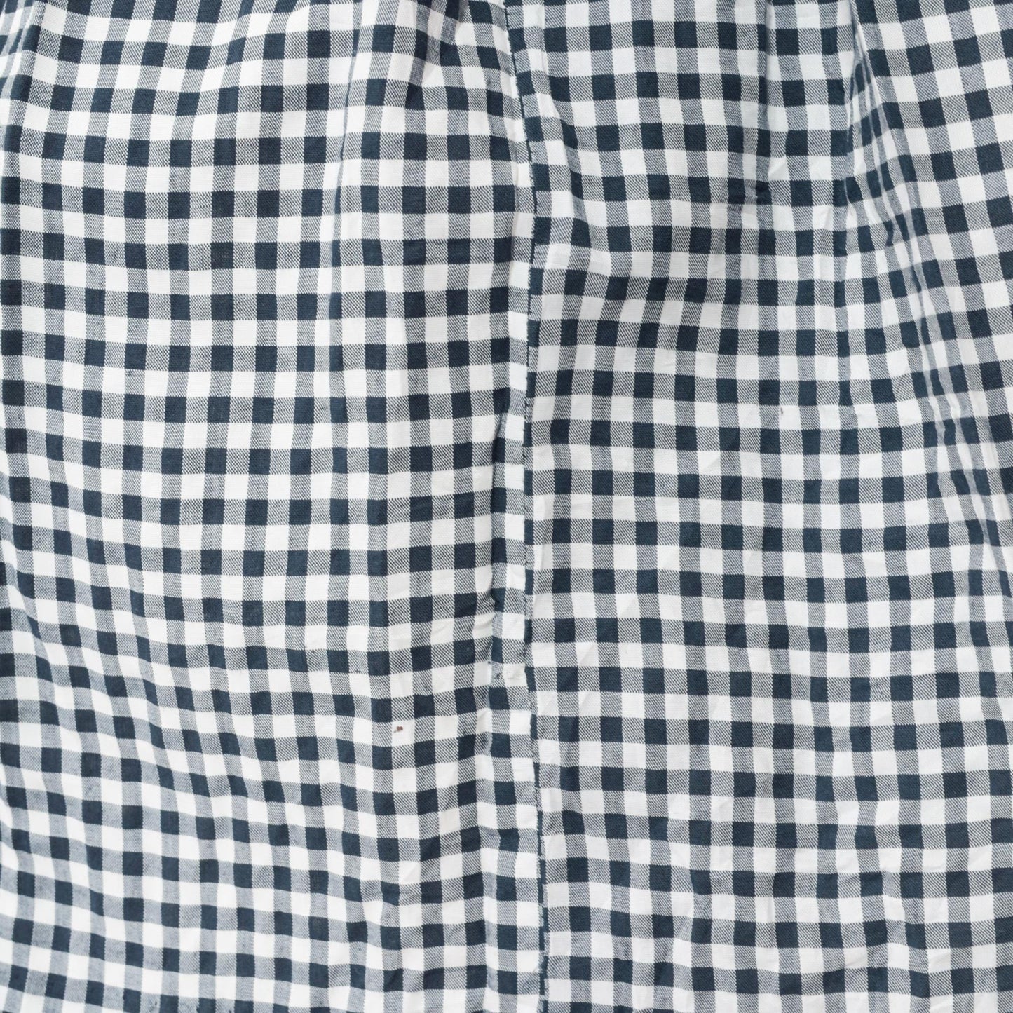 90s Black White Gingham Dress Crew Neck A-Line Knee Length Cotton Medium M