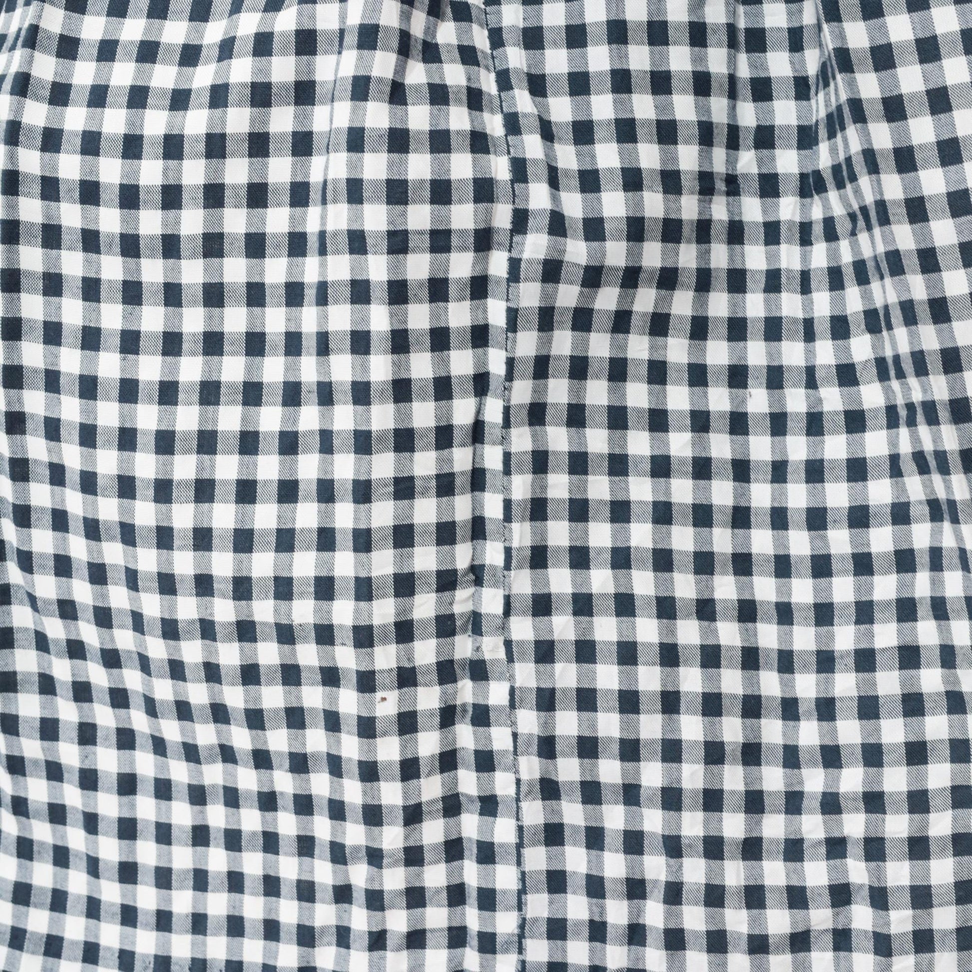 90s Black White Gingham Dress Crew Neck A-Line Knee Length Cotton Medium M