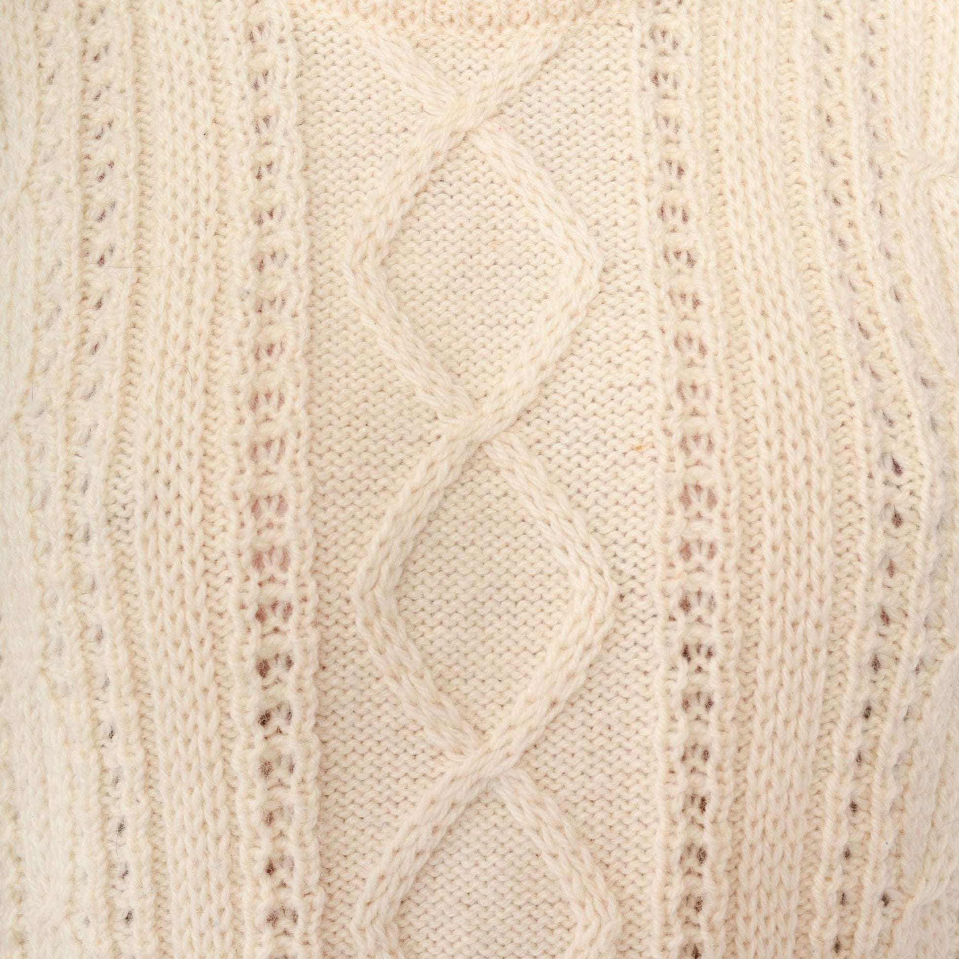 80s Falcarragh Cable Knit Wool Sweater Cream Aran Fisherman Small