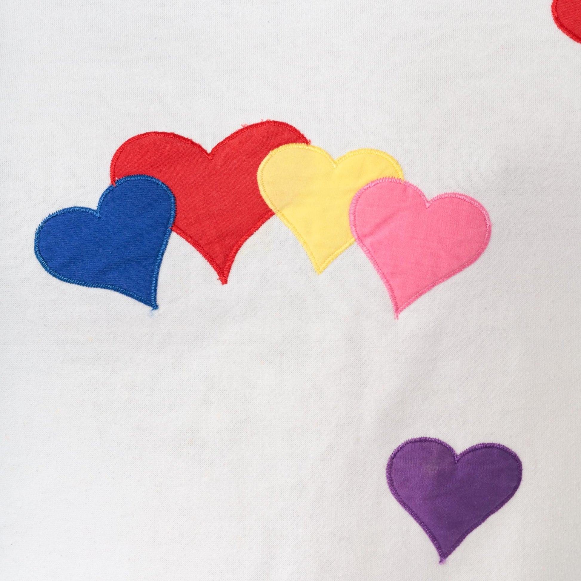 90s Partners II Heart Sweatshirt White Multicolour Appliqué Crewneck Extra Large XXL