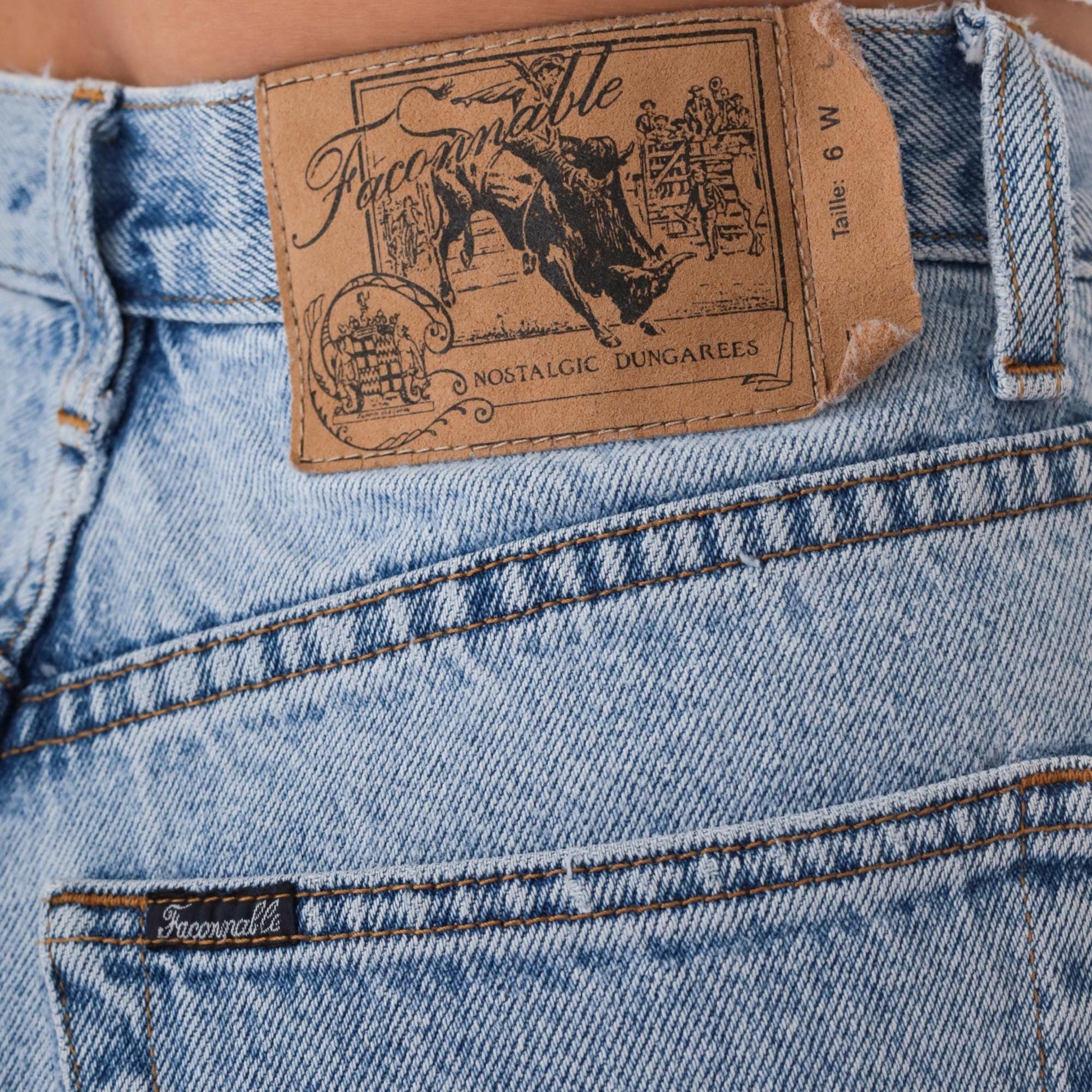 90s Faconnable Goldberg Light Wash High Rise Mom Jeans Tapered Ankle Small