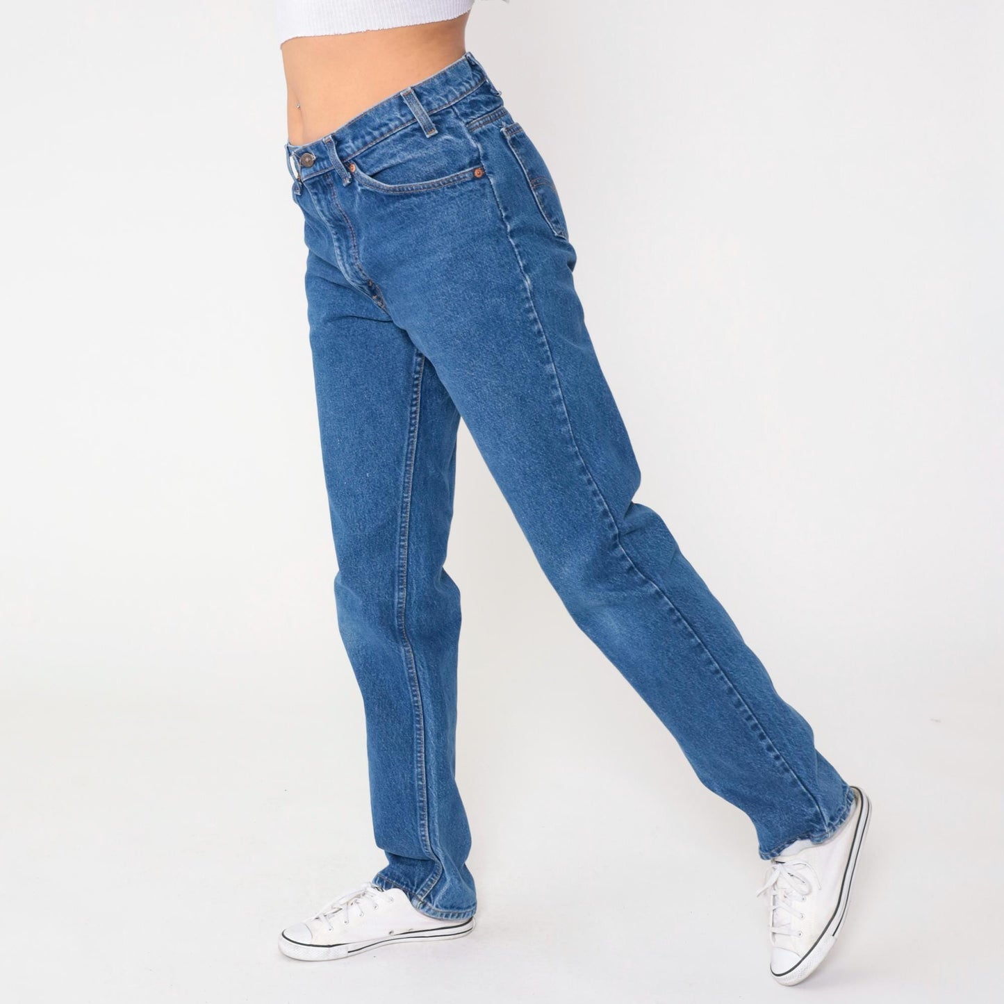 90s Levi's Medium Blue Denim High Waist Straight Leg Jeans W34 L34