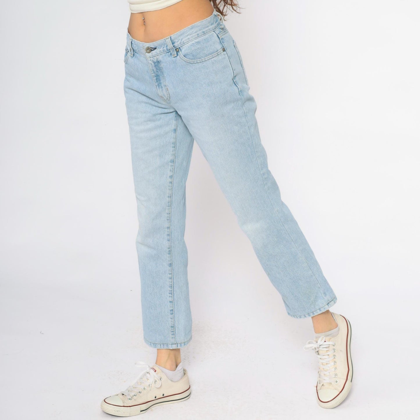 Tommy Hilfiger Y2K Light Wash Denim Cropped Ankle Jeans Small S