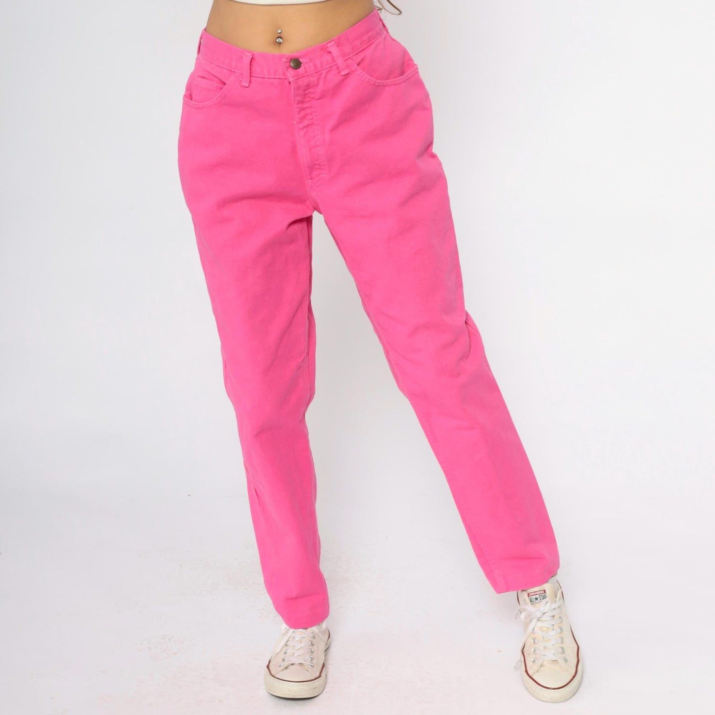 90s Moda Intl Hot Pink High Rise Straight Leg Jeans Cotton Denim Large L