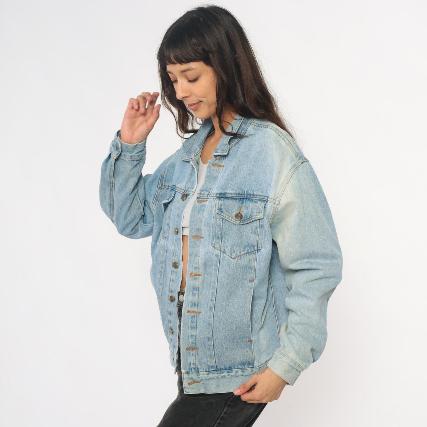 90s Kento's Hawaii Honolulu Light Wash Denim Jacket Embroidered Medium M