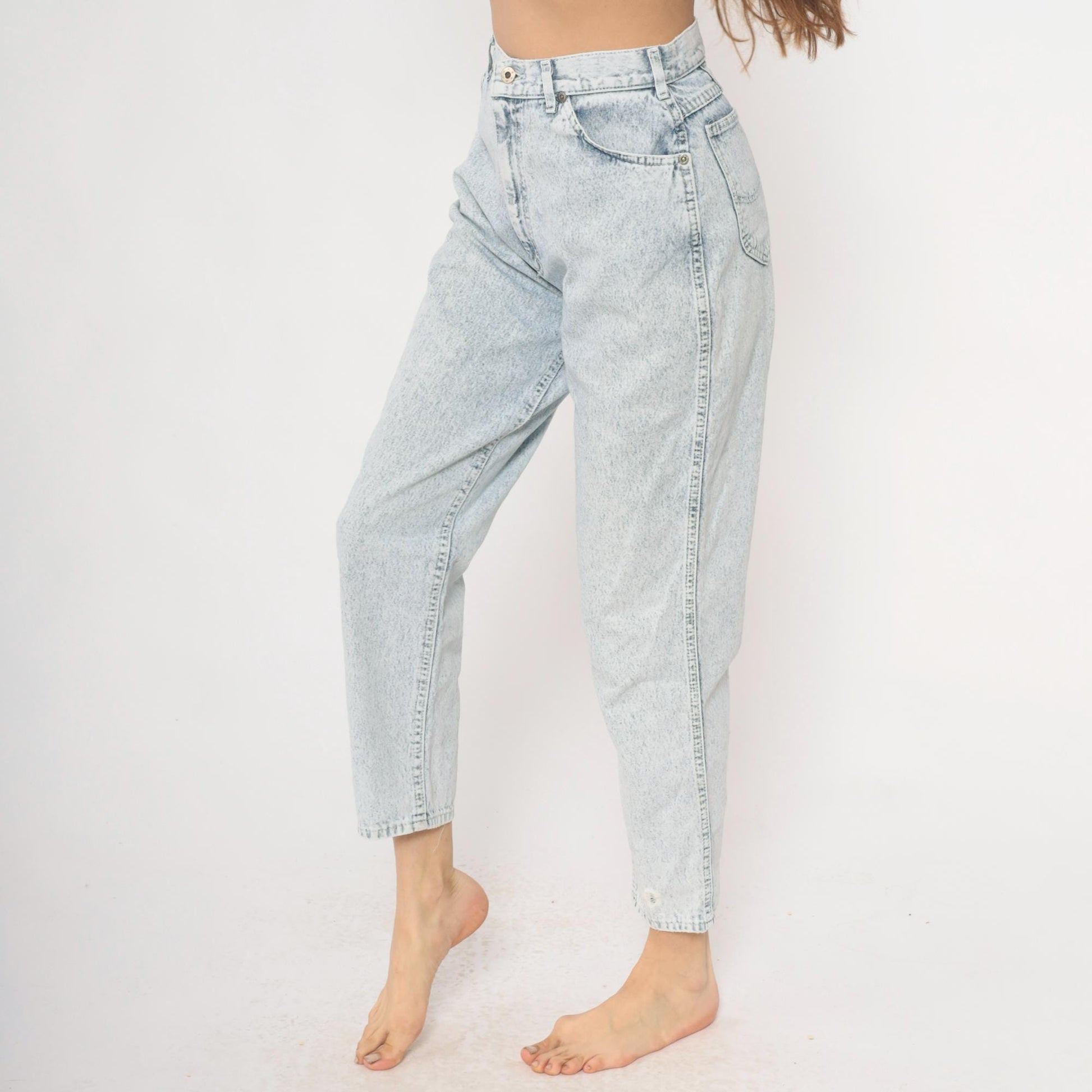 90s Lee Light Wash High Waisted Straight Leg Mom Jeans Small