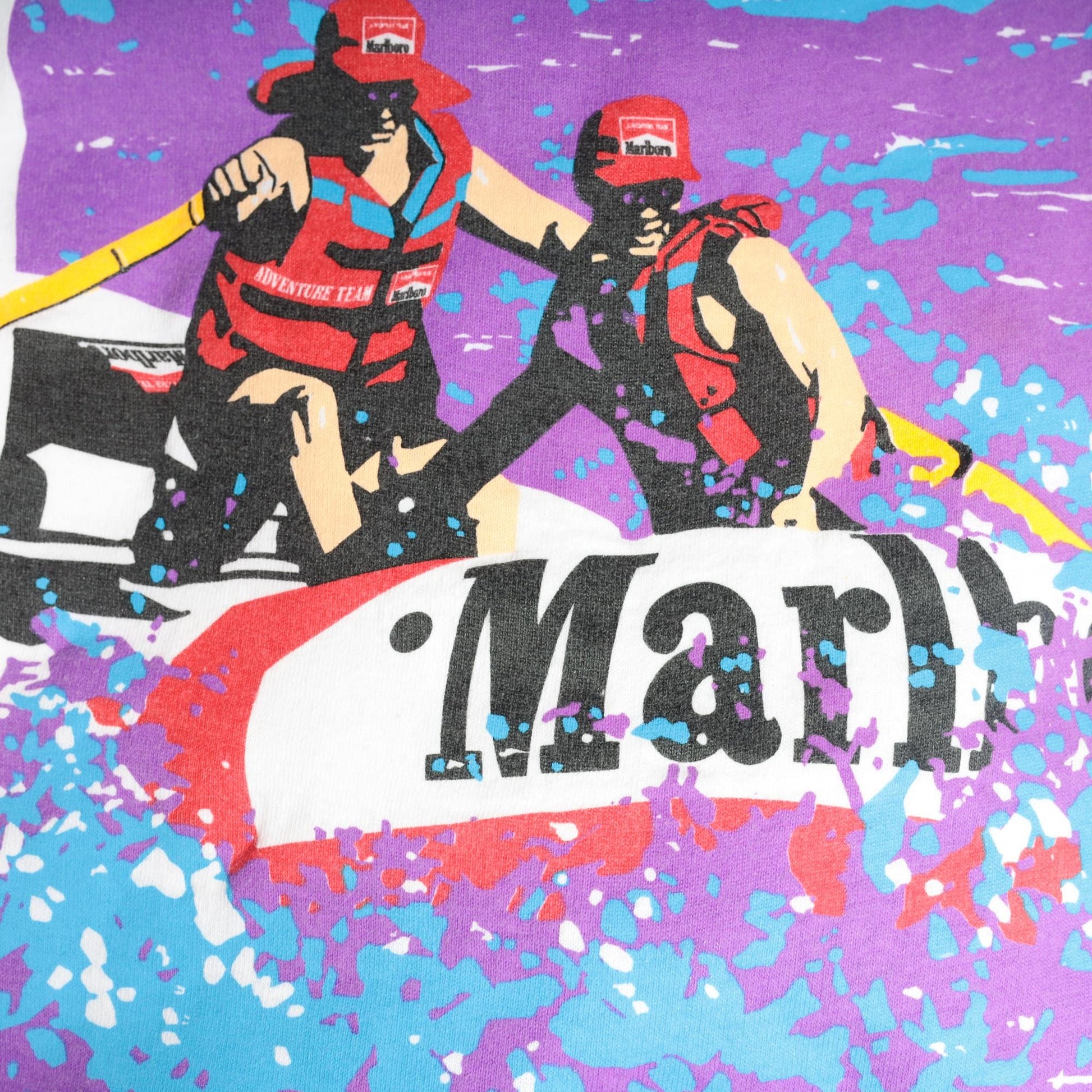 90s Marlboro Adventure Team Kayaking Graphic T-Shirt White Cotton XL