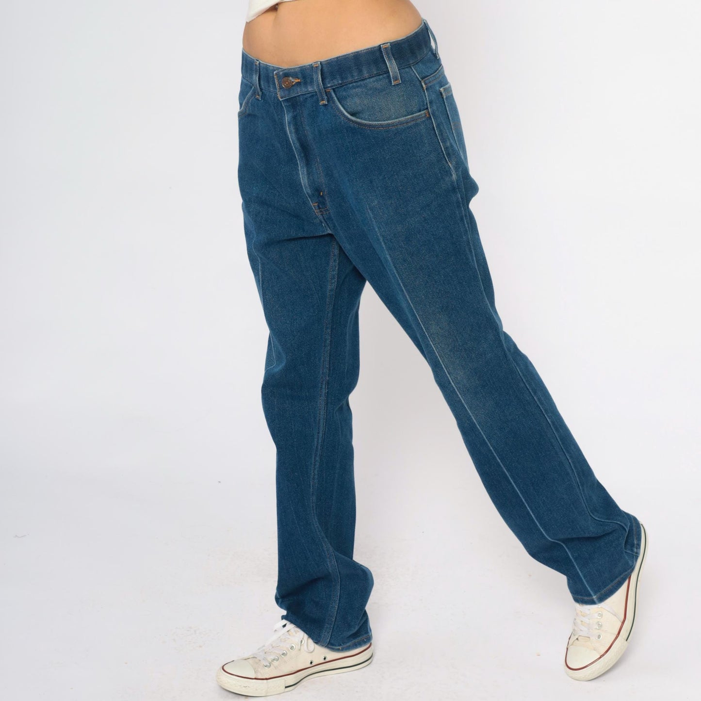 80s Levi's High Waist Straight Leg Jeans Medium Blue Denim 36x32