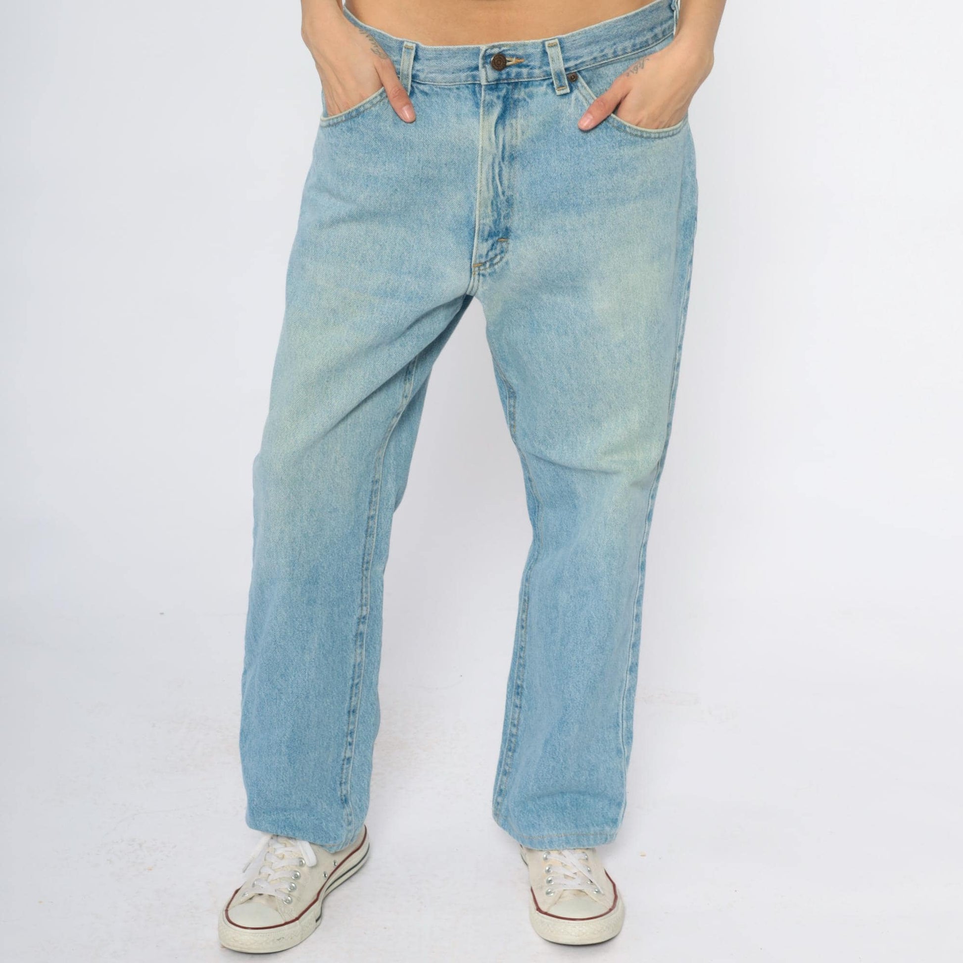 Y2K Lee Light Wash Straight Leg Jeans Blue Denim Men's 36