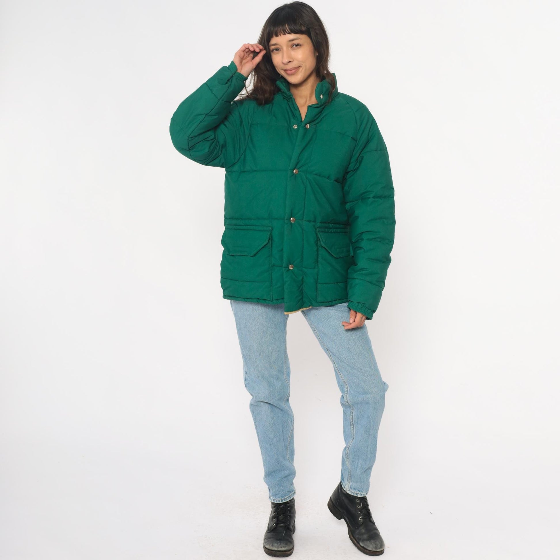 70s Columbia Sportswear Green Quilted Puffer Jacket Unisex Medium