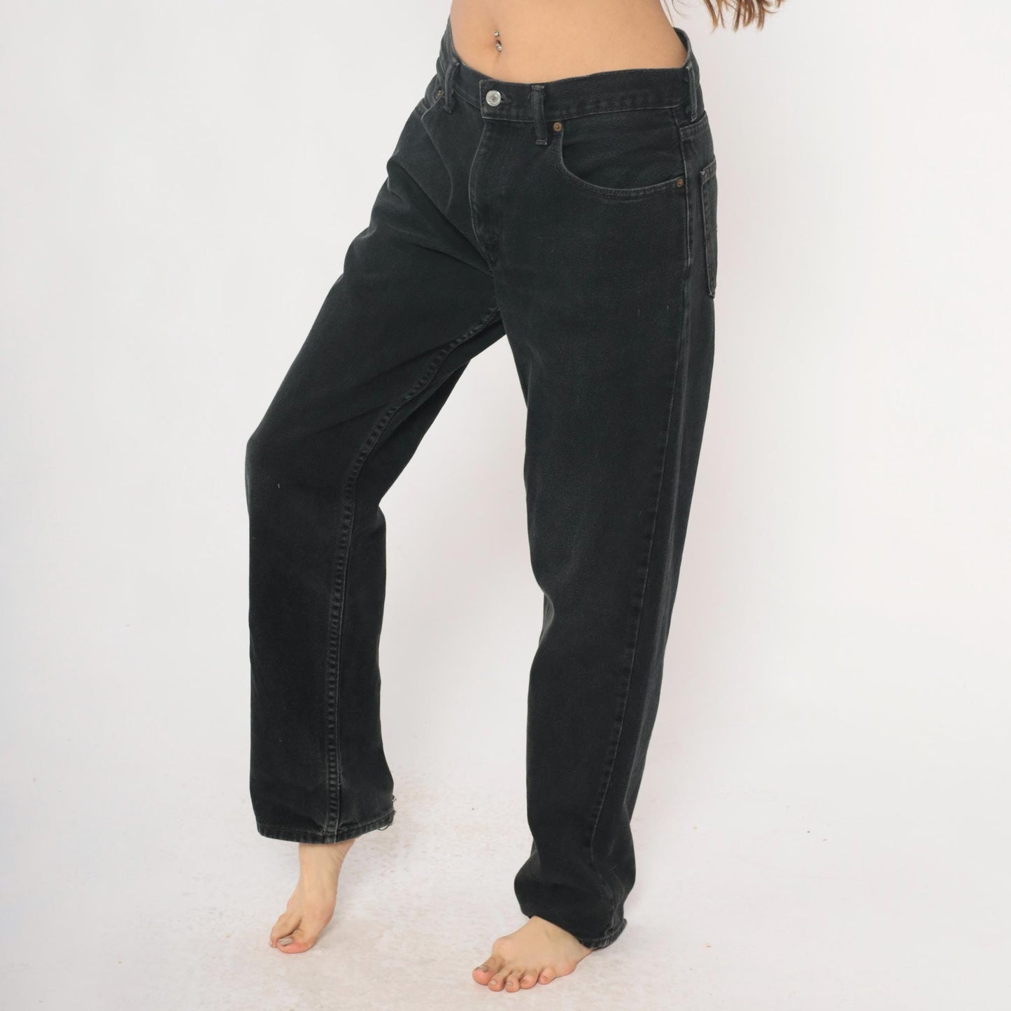 Levi's 550 Black Denim Jeans Y2K Relaxed Fit High Rise 33x34