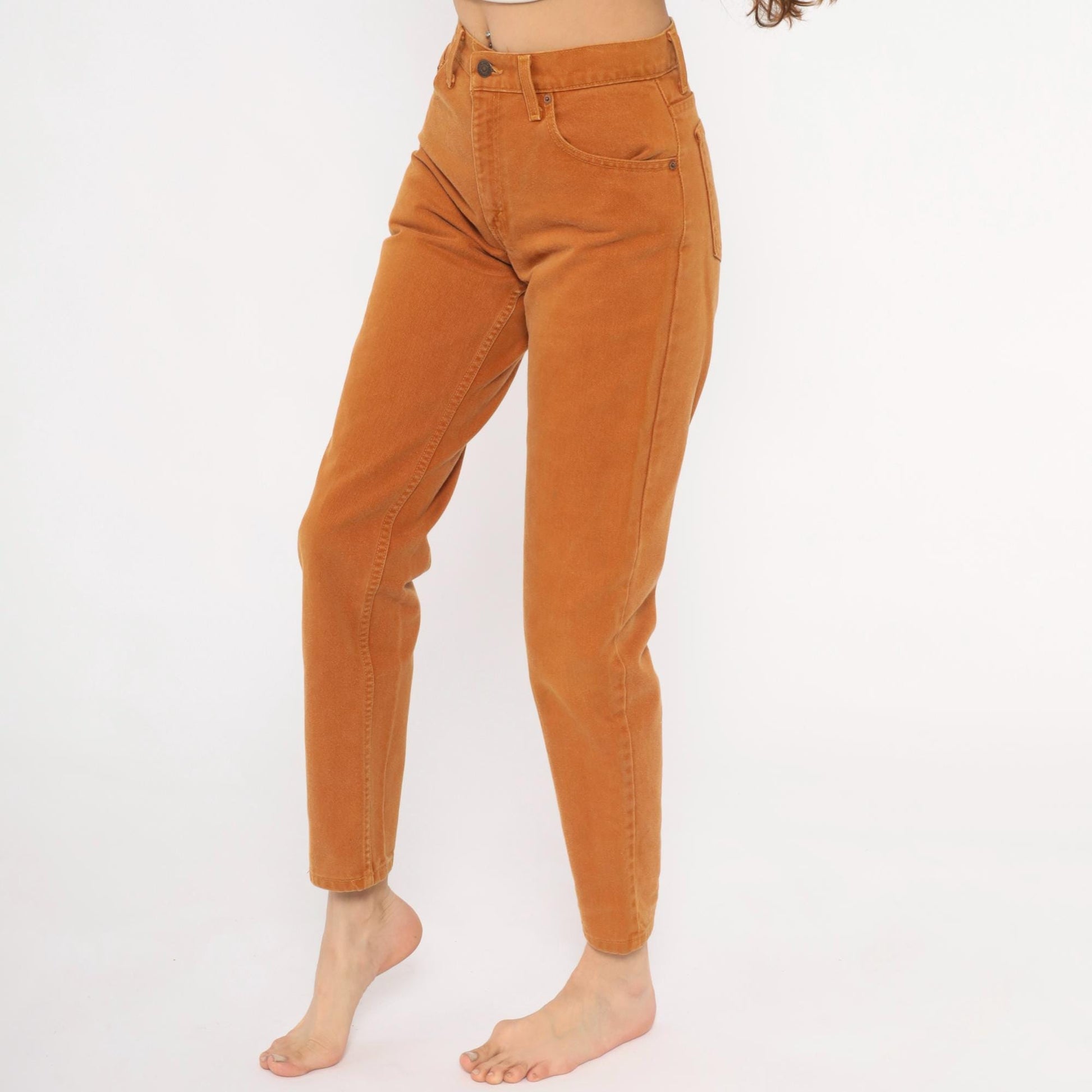 90s Levi's High Waisted Mom Jeans Mustard Caramel Straight Leg Small S