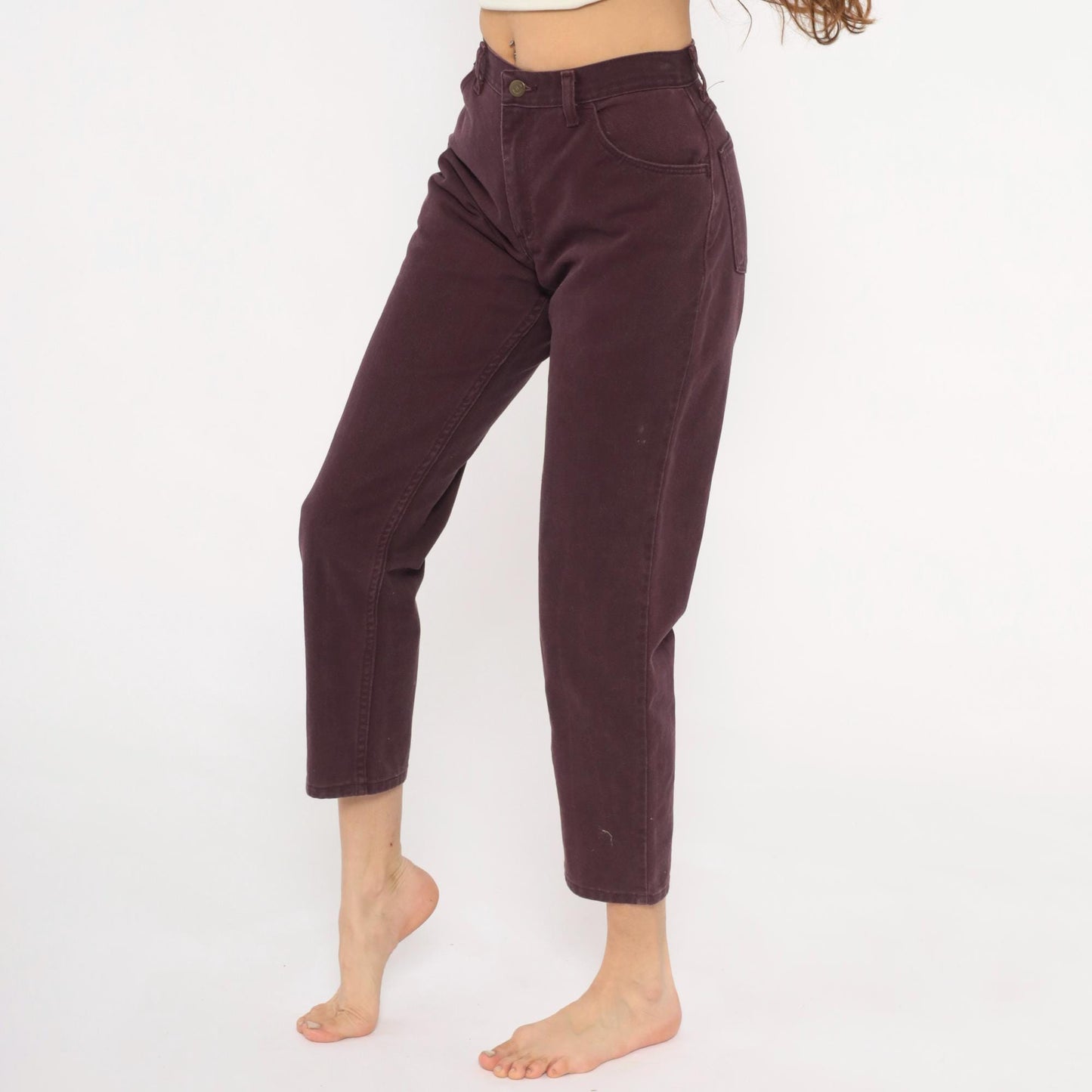 90s Wrangler High Waisted Jeans Plum Wine Purple Straight Leg Small S