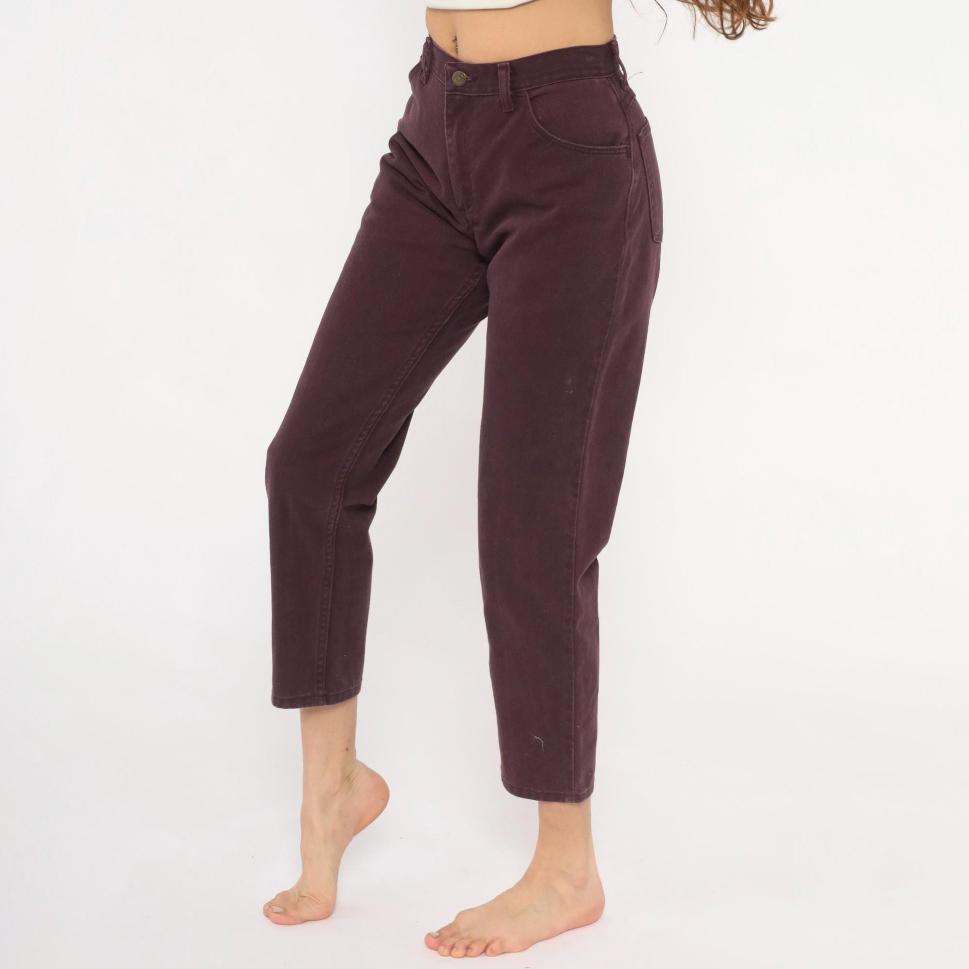 90s Wrangler High Waisted Jeans Plum Wine Purple Straight Leg Small S
