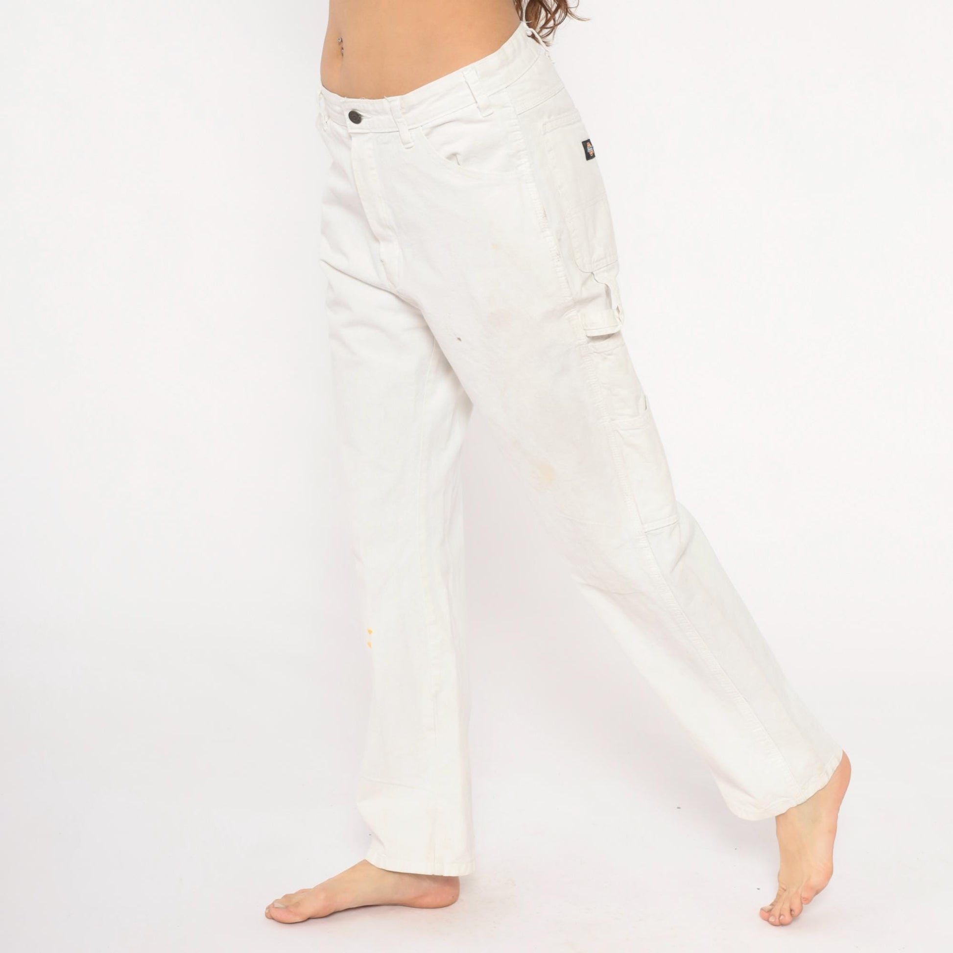 2000s Dickies Carpenter Pants White Sherwin Williams Workwear Straight Leg Medium