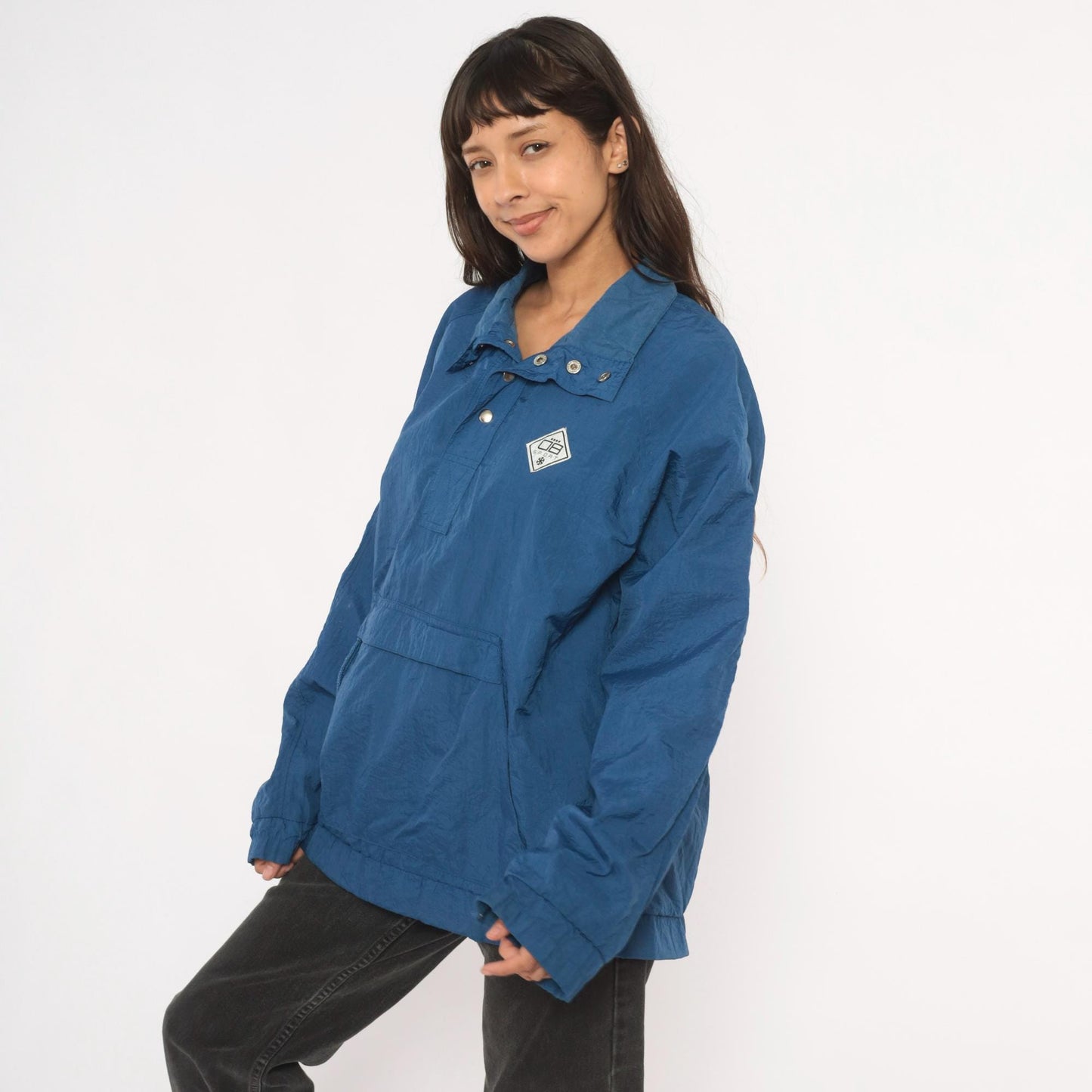 90s Drummer Boy Collection Blue Nylon Anorak Pullover Windbreaker Extra Large XL